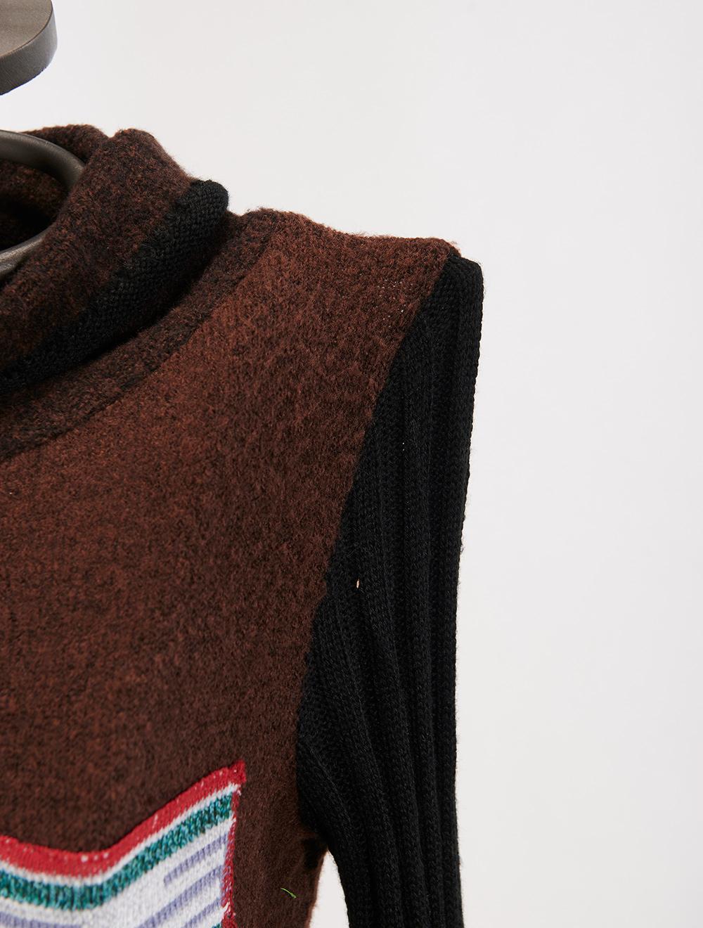 Save The Queen Maglia nera e marrone tricot Economico