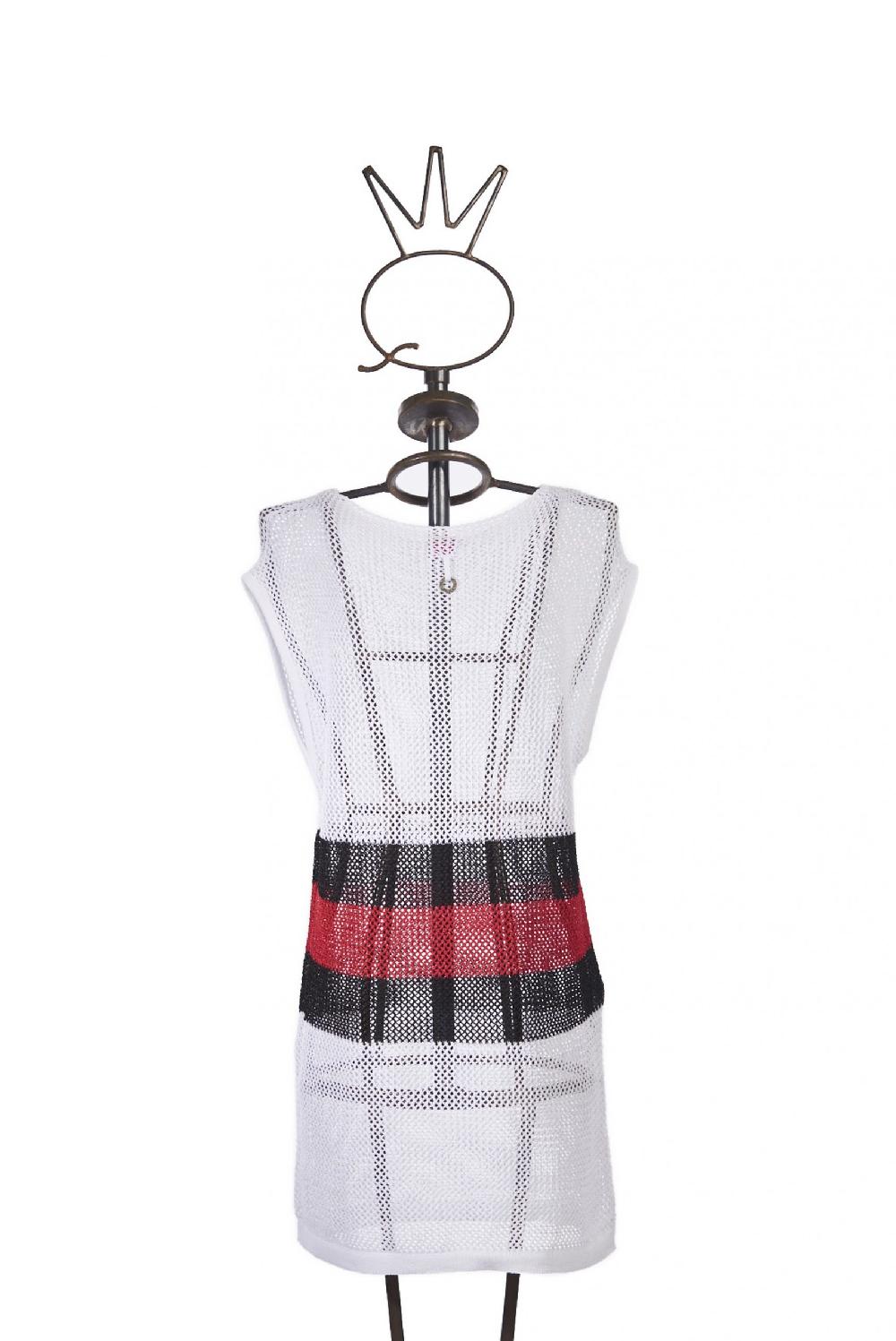 Save The Queen Maglia a tunica bianca nera e rossa Moda