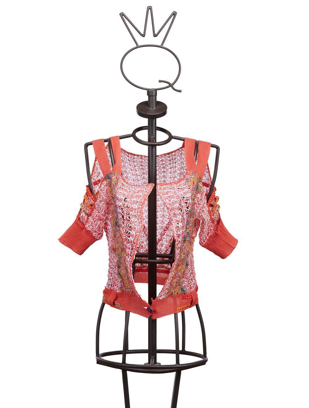 Save The Queen Maglia arancione in tricot di cotone e lino Spedizione gratuita