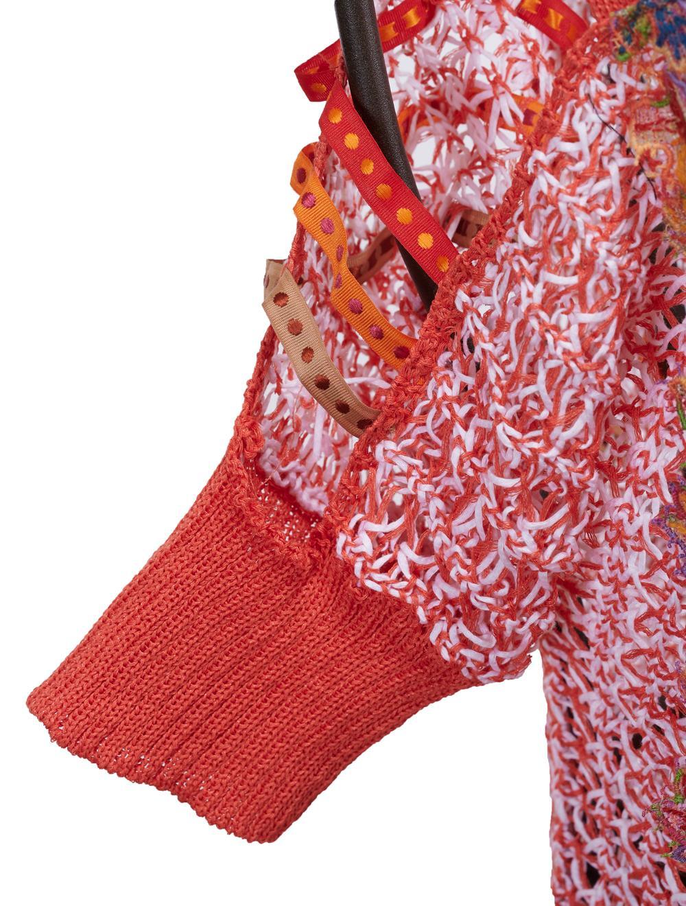 Save The Queen Maglia arancione in tricot di cotone e lino Spedizione gratuita