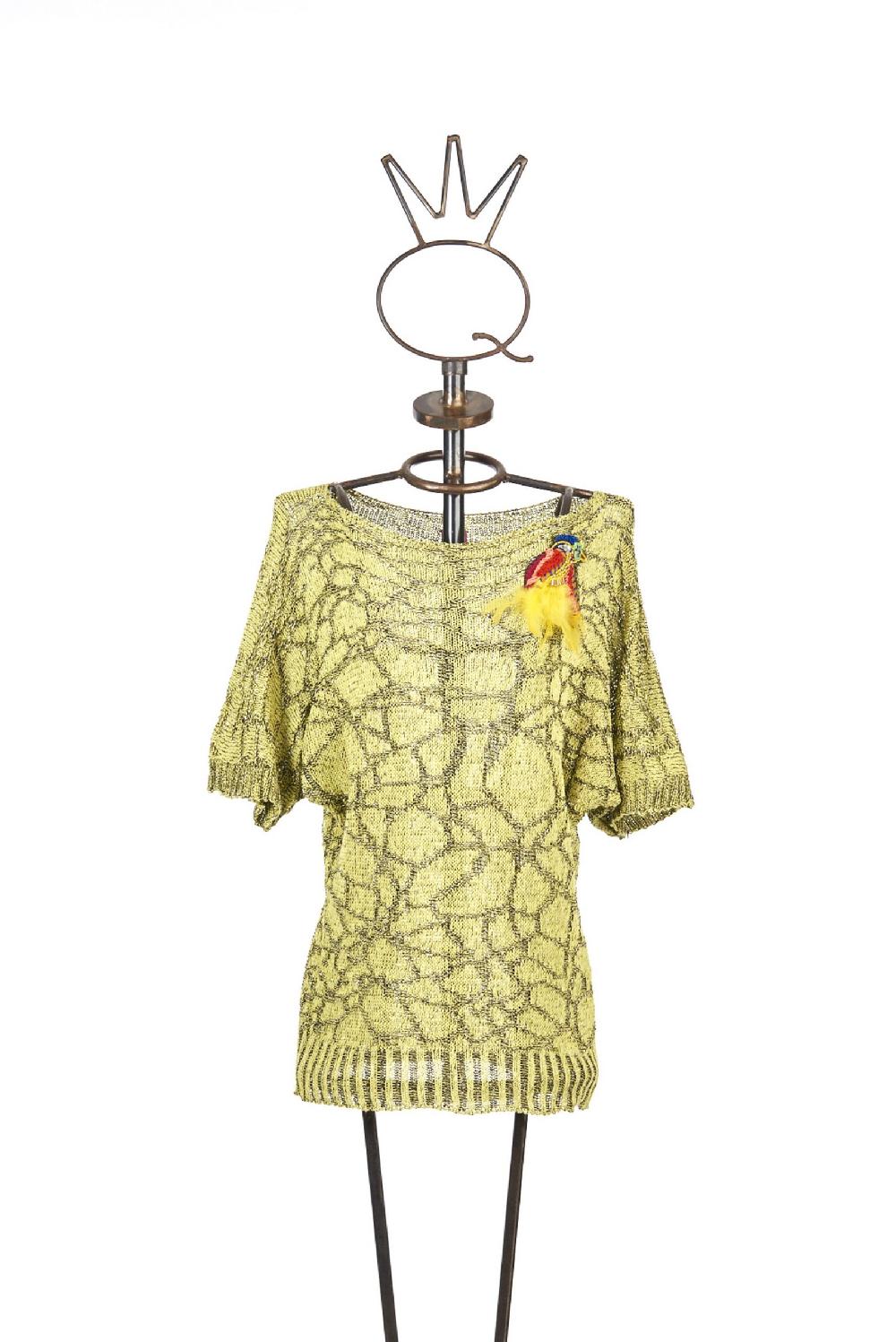 Save The Queen maglia gialla con ricamo Sconto di tempo limitato