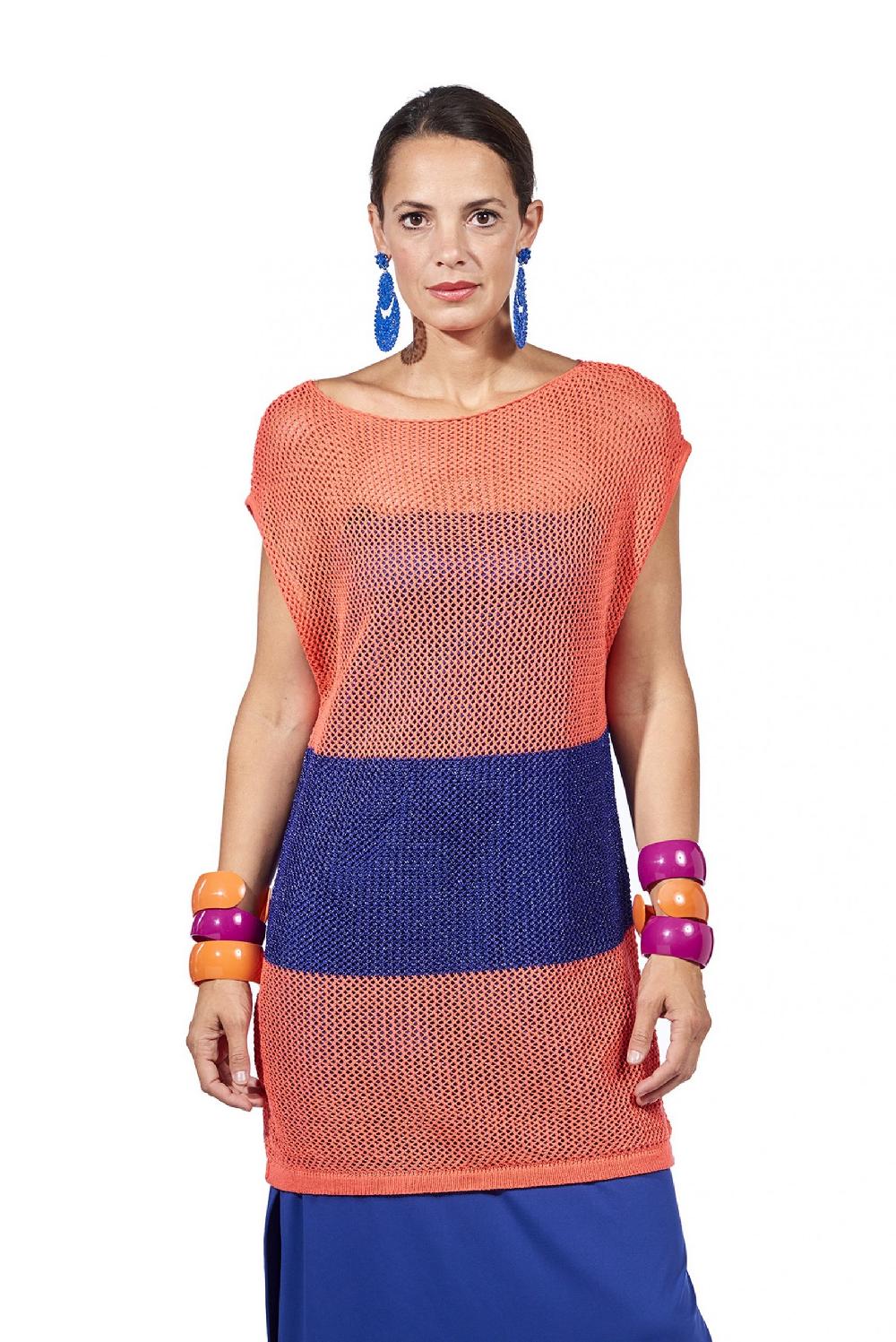 Save The Queen Maglia a tunica corallo e viola Negozio online di fabbrica