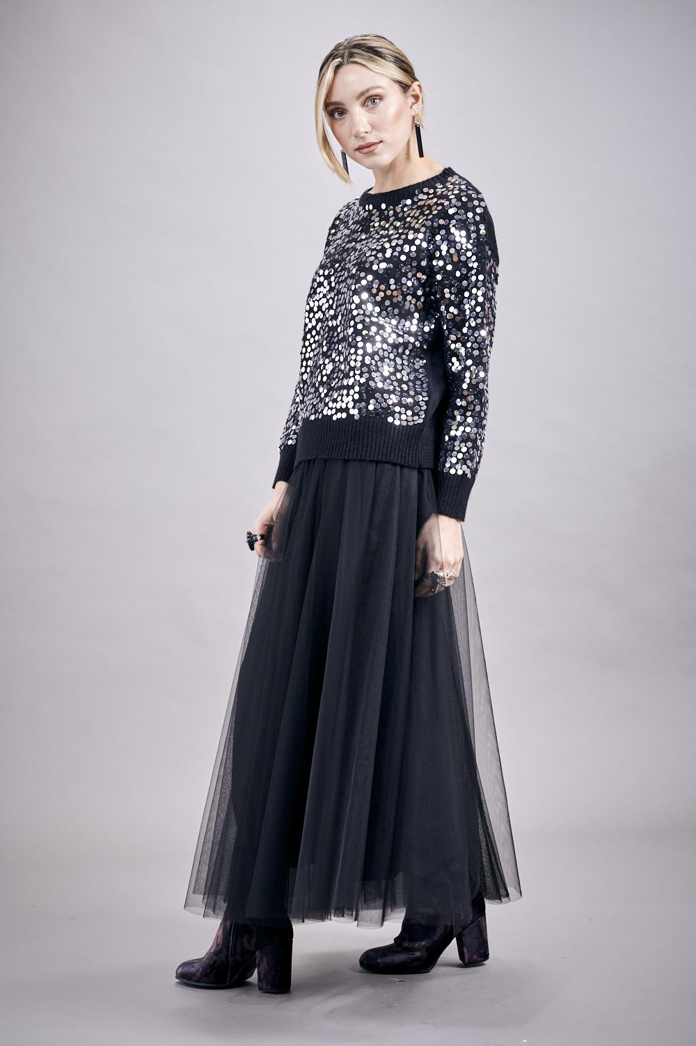 Save The Queen Maglia in tricot con paillettes Prezzo di fabbrica
