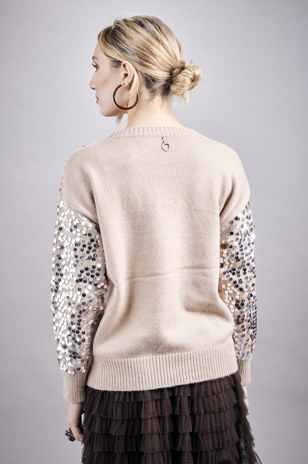 Save The Queen Maglia in tricot con paillettes Comprare a buon mercato