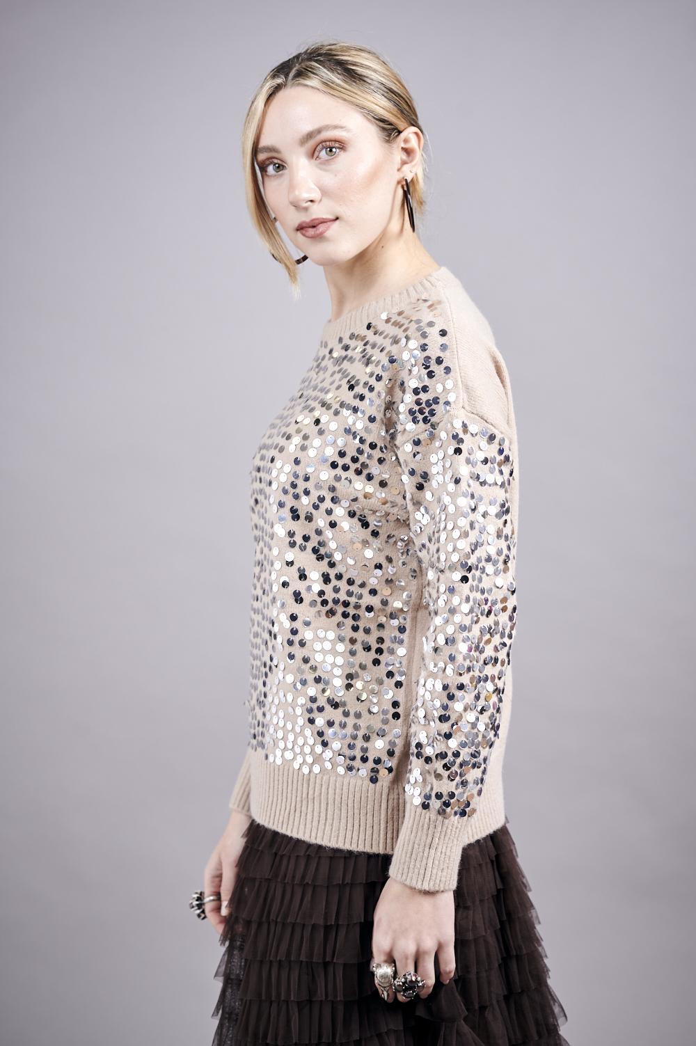 Save The Queen Maglia in tricot con paillettes Comprare a buon mercato