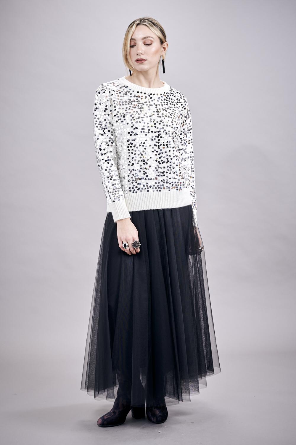Save The Queen Maglia in tricot con paillettes Grande vendita