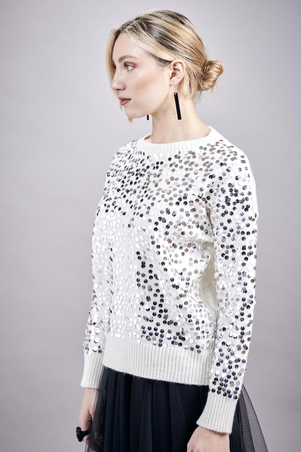 Save The Queen Maglia in tricot con paillettes Grande vendita
