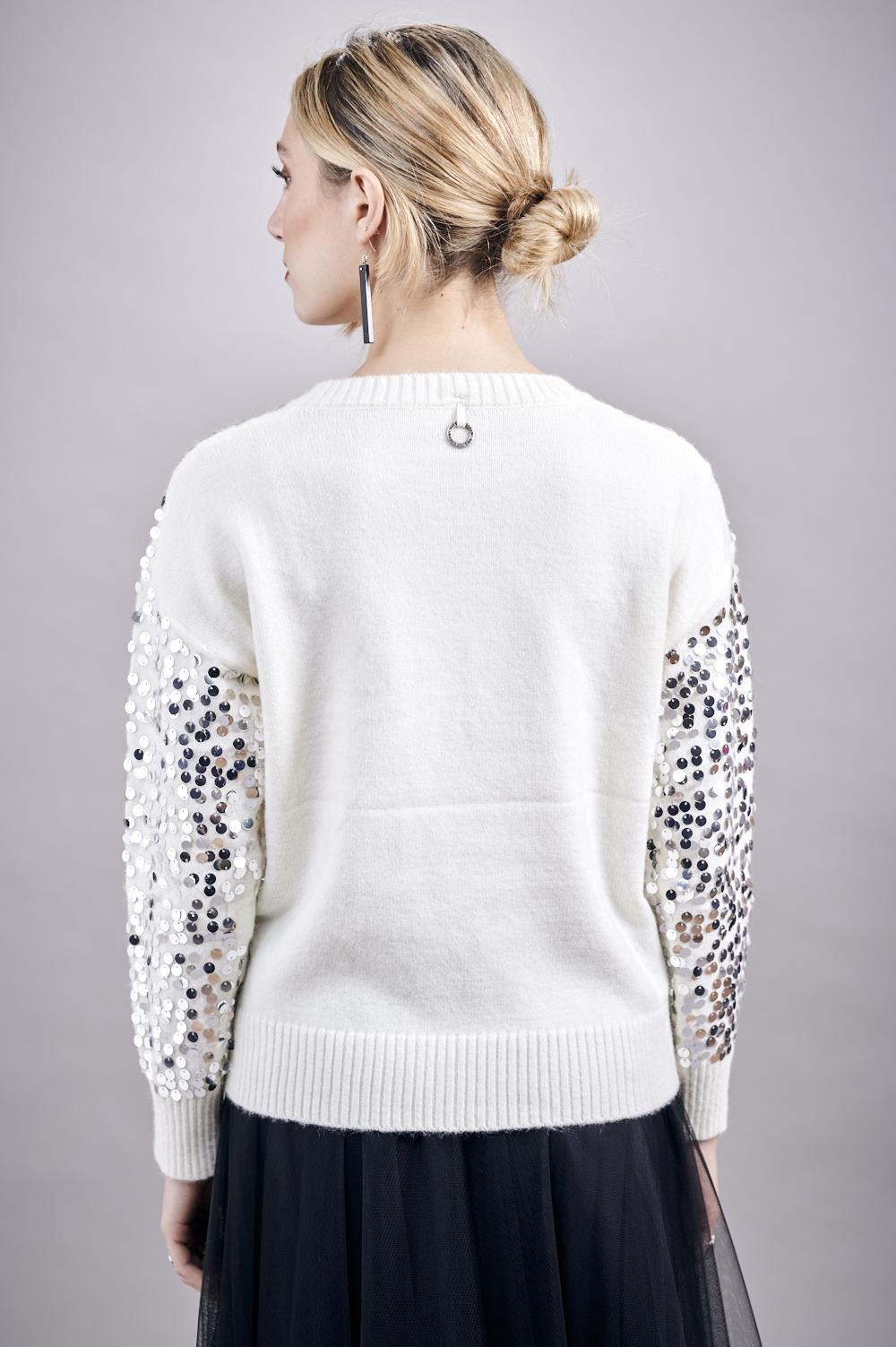 Save The Queen Maglia in tricot con paillettes Grande vendita