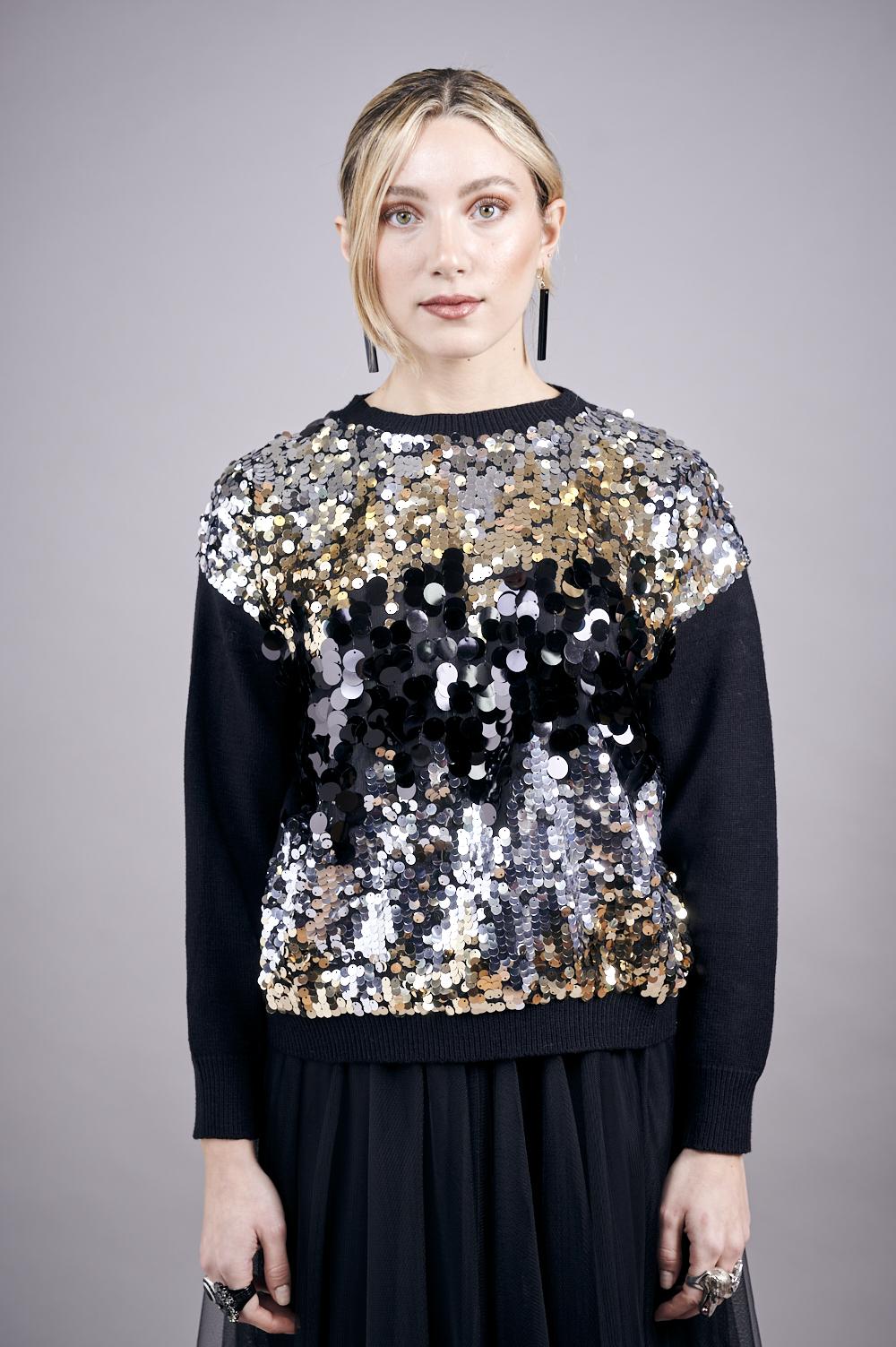 Save The Queen Maglia in tricot con paillettes Flash Sale