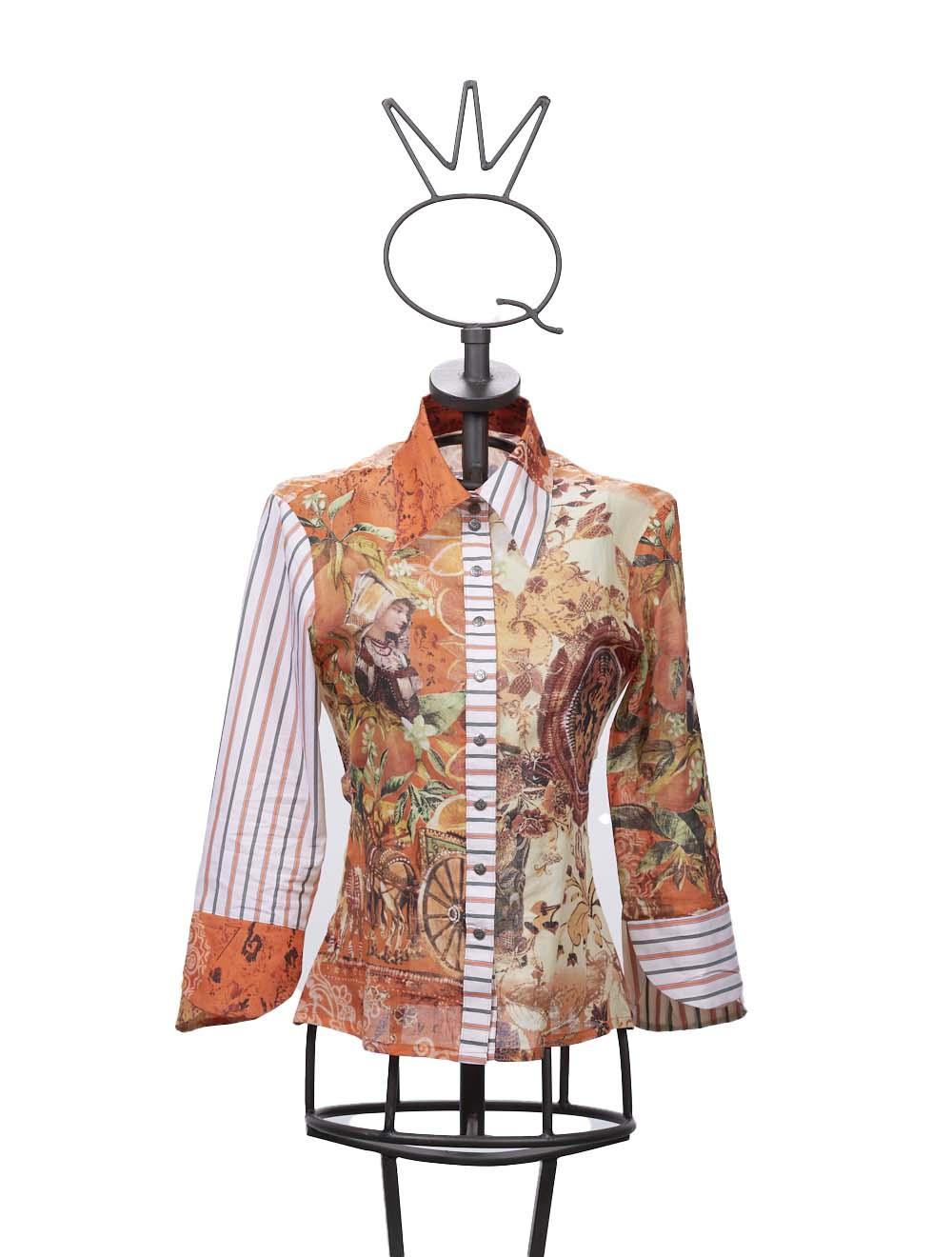 Save The Queen Camicia in mussola di cotone con stampa “Regina degli Aranci” Offerta San Valentino