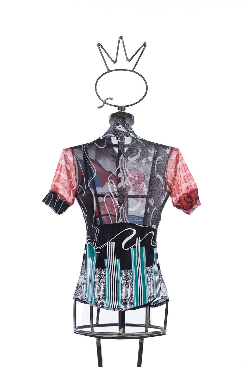 Save The Queen Camicia in jersey di viscosa e tulle stampati Offerta Anniversario
