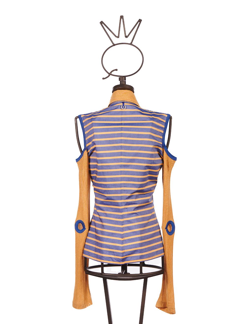 Save The Queen Camicia in tessuto a righe e in maglia con ricamo Online Outlet