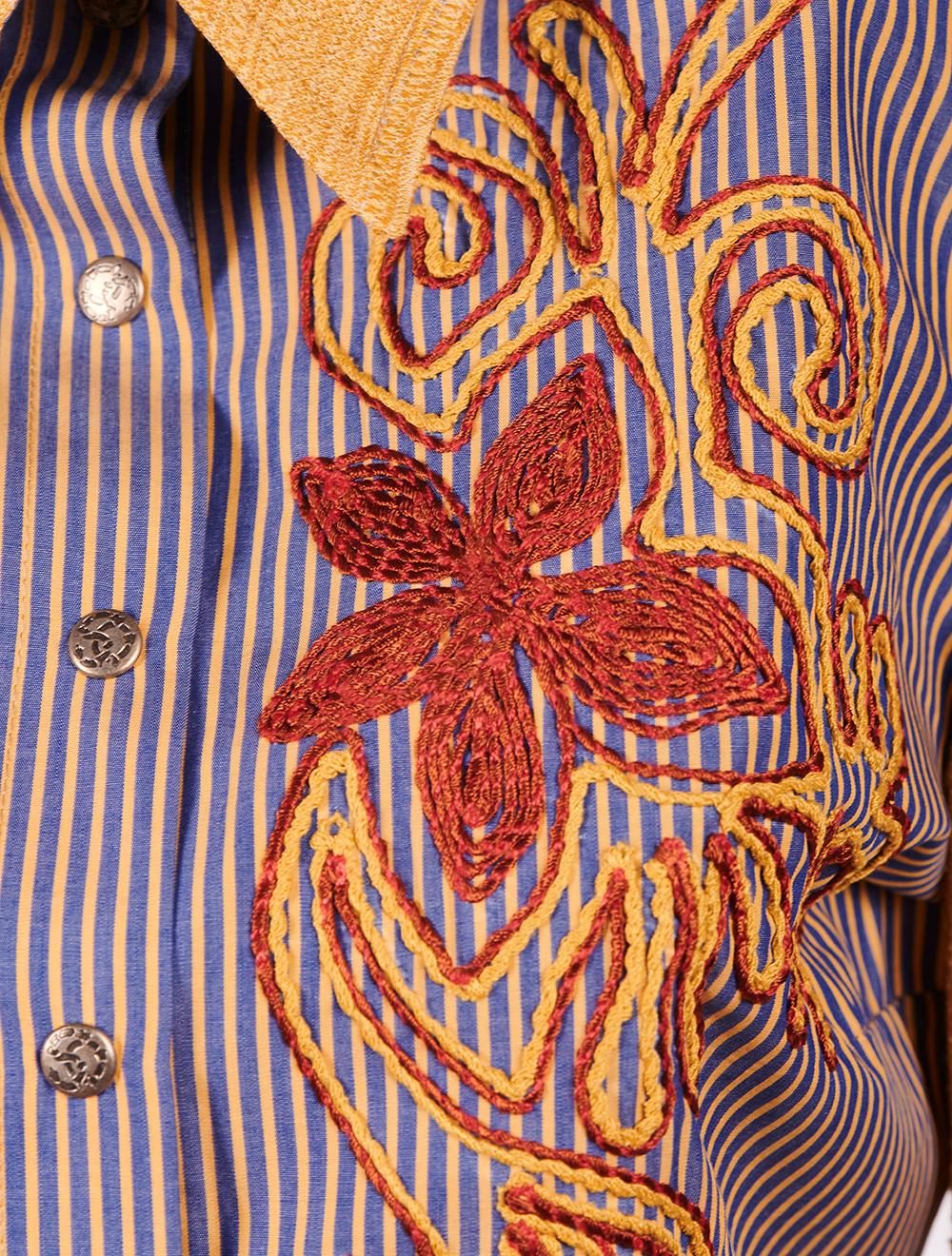 Save The Queen Camicia in tessuto a righe e in maglia con ricamo Online Outlet