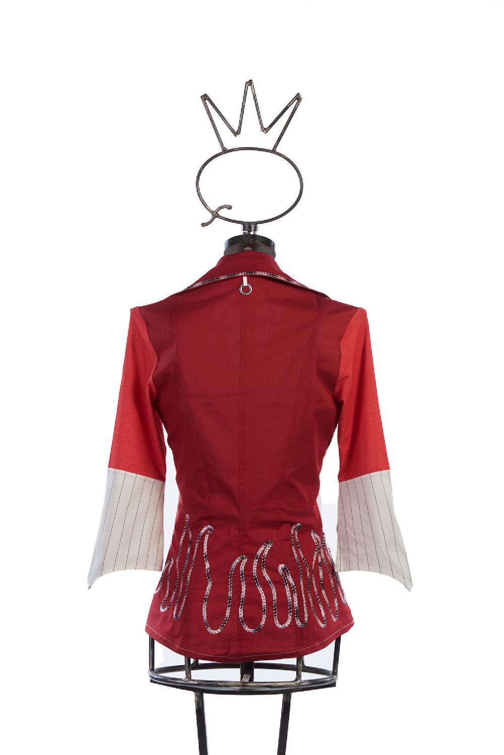 Save The Queen Camicia in cotone a righe con ricami Lightning offer