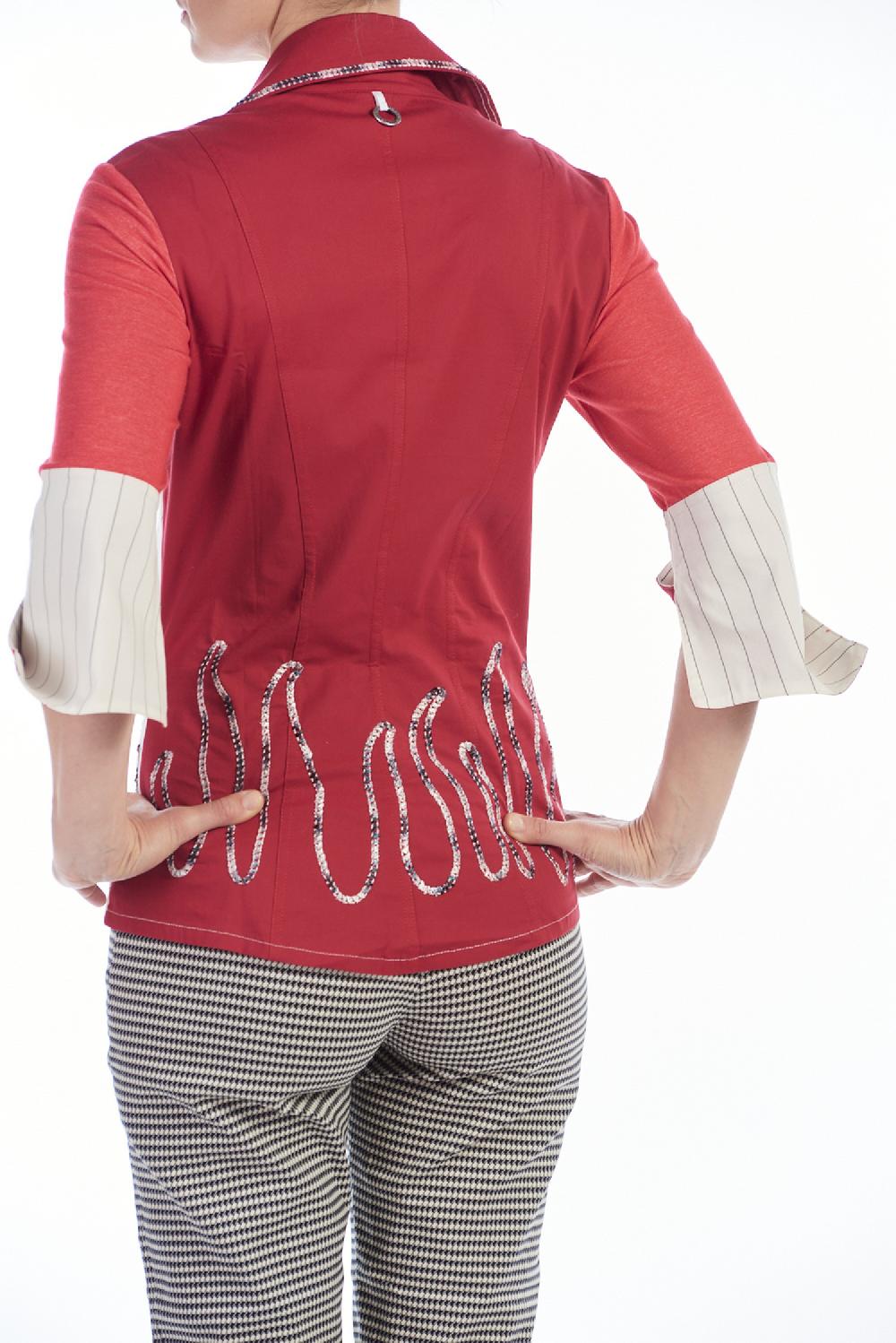 Save The Queen Camicia in cotone a righe con ricami Lightning offer