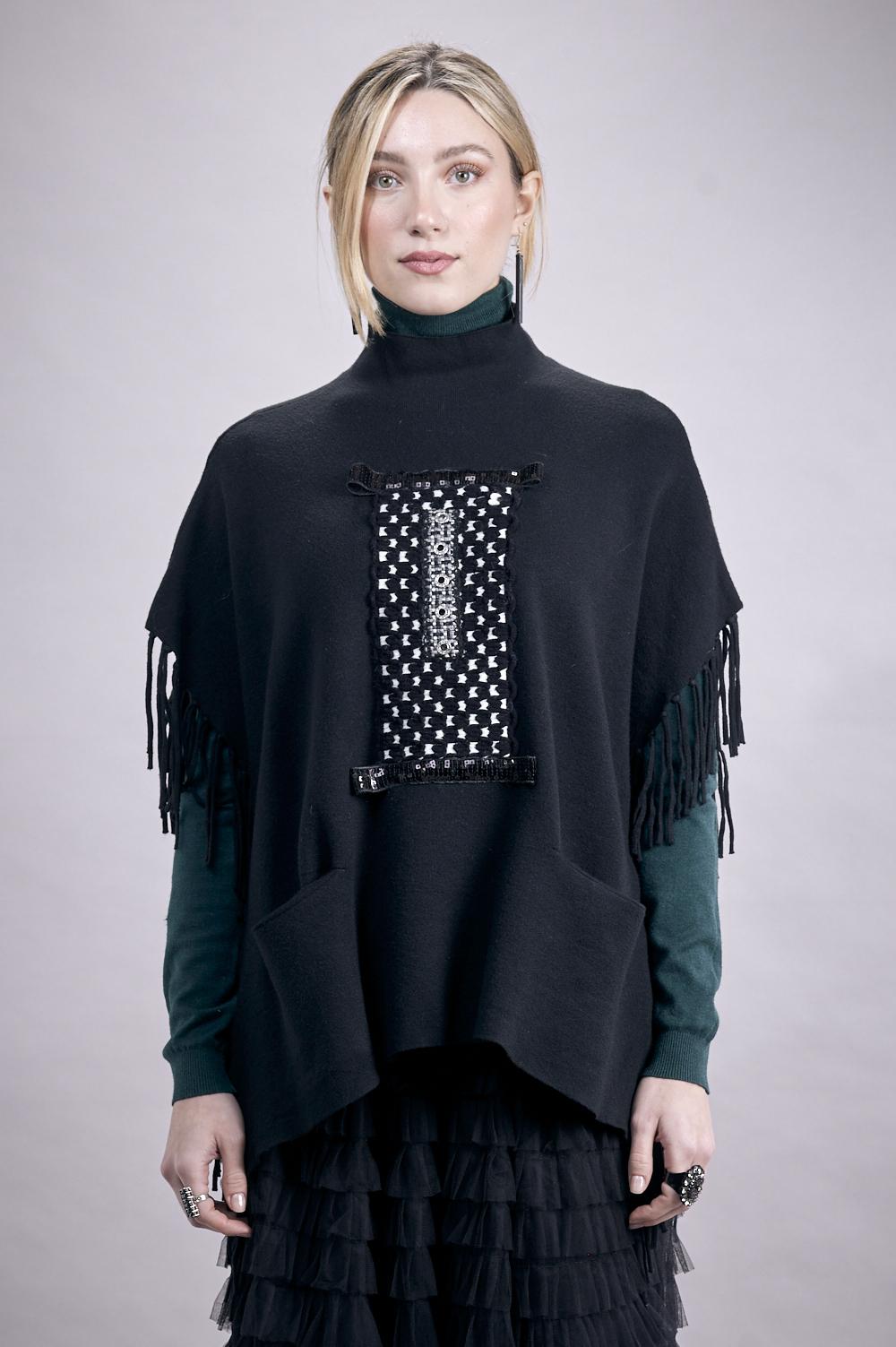 Save The Queen Maglia in tricot nera Grandi sconti