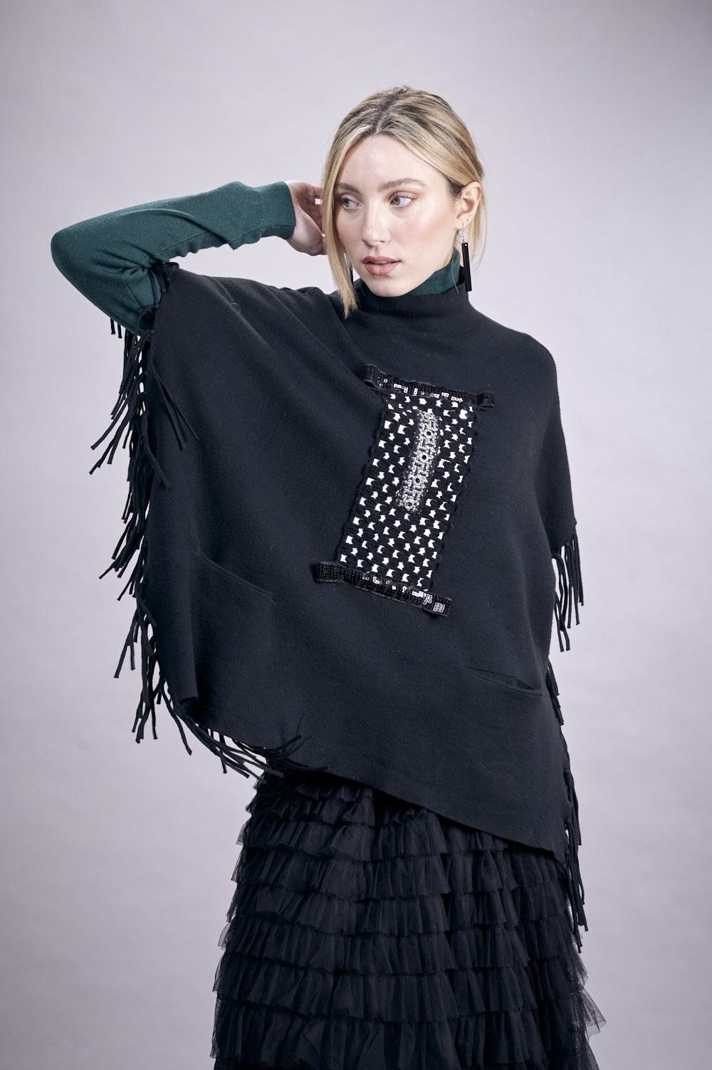 Save The Queen Maglia in tricot nera Grandi sconti