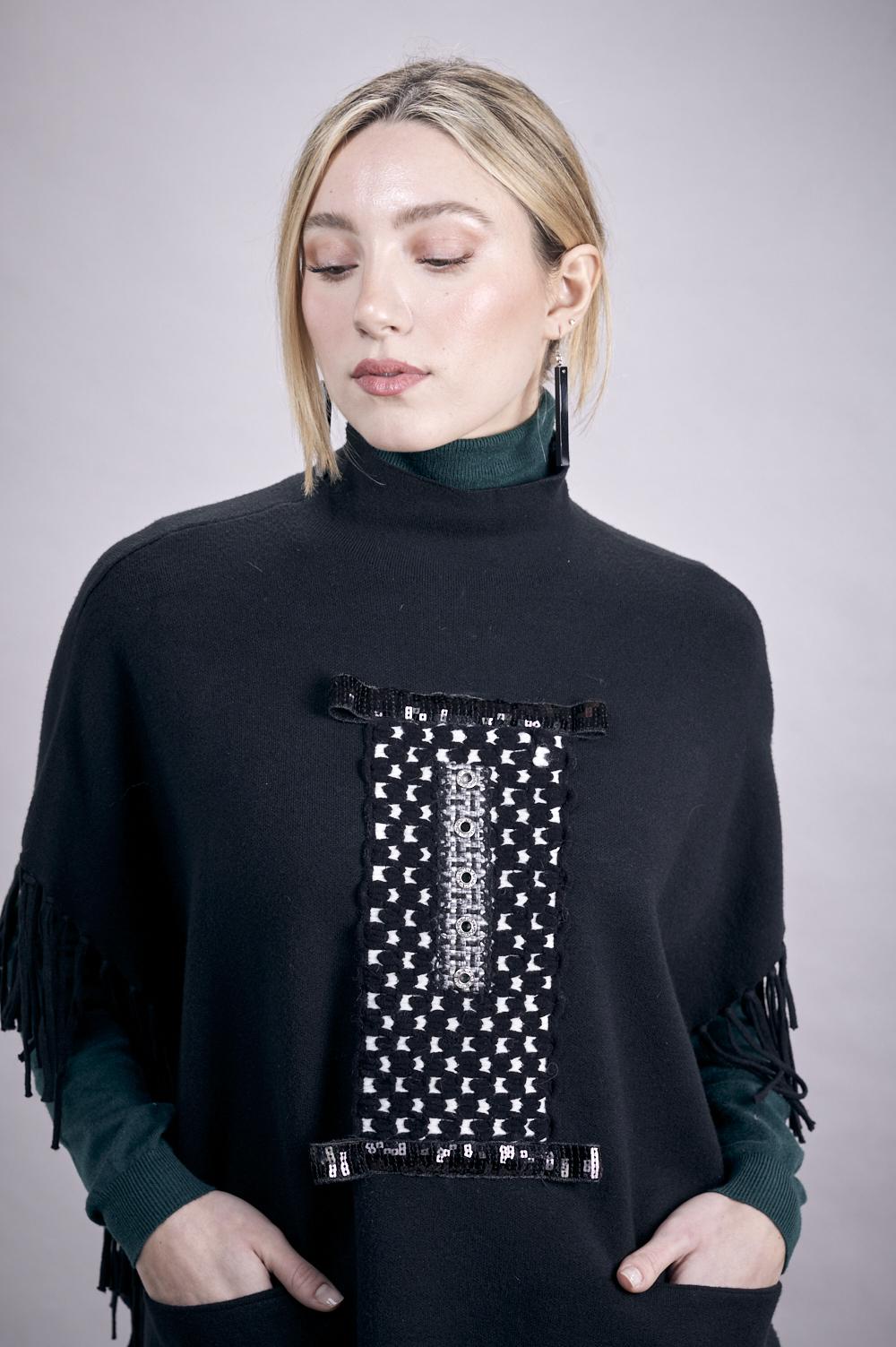 Save The Queen Maglia in tricot nera Grandi sconti