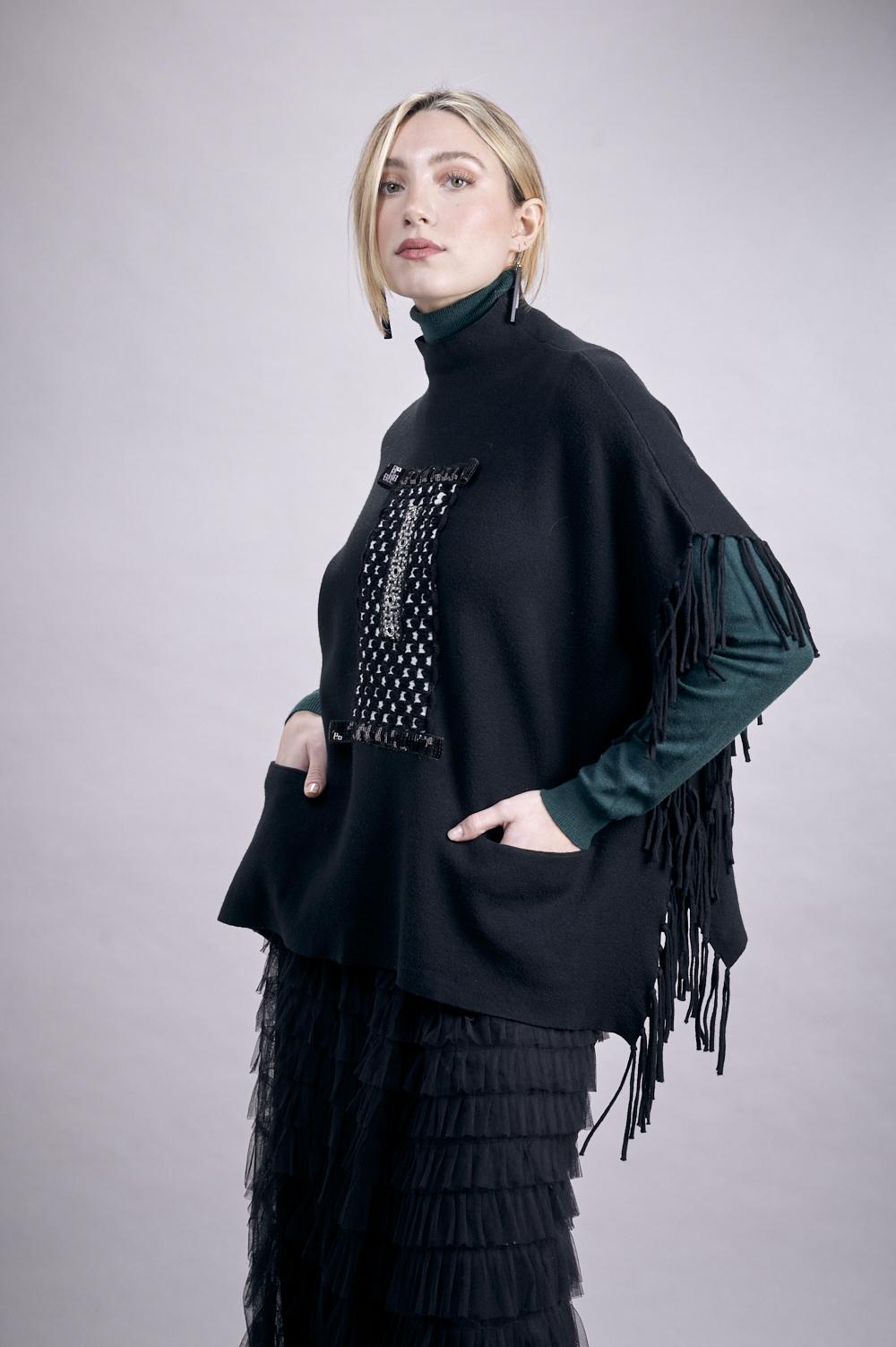 Save The Queen Maglia in tricot nera Grandi sconti