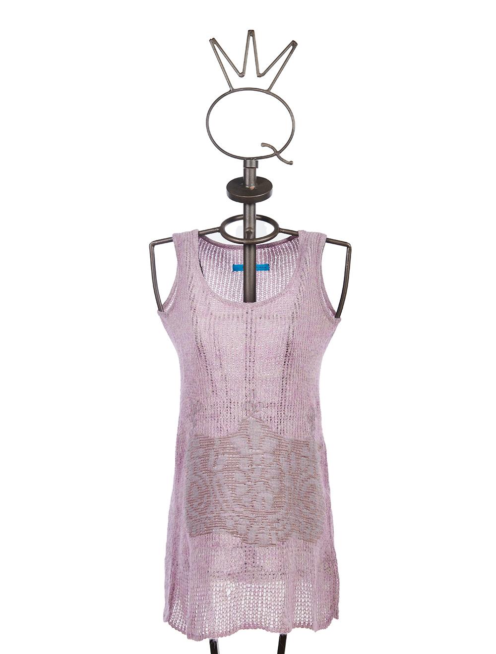 Save The Queen Tunica color glicine in lana mohair con ricamo Offerte stagionali