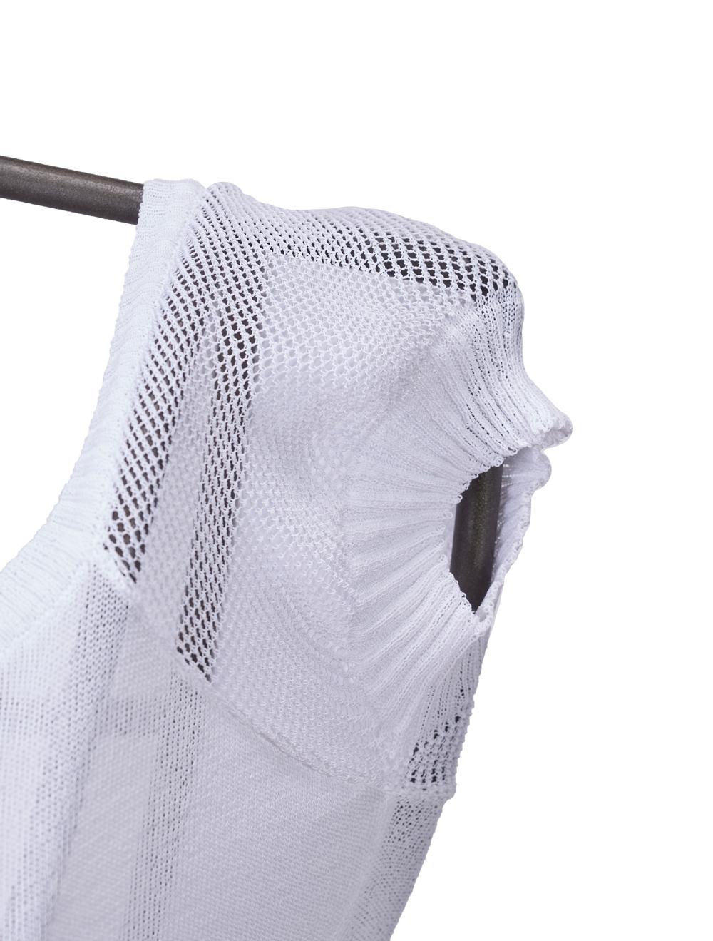 Save The Queen Top bianco in maglia plissé con stampa Solo un giorno rimasto
