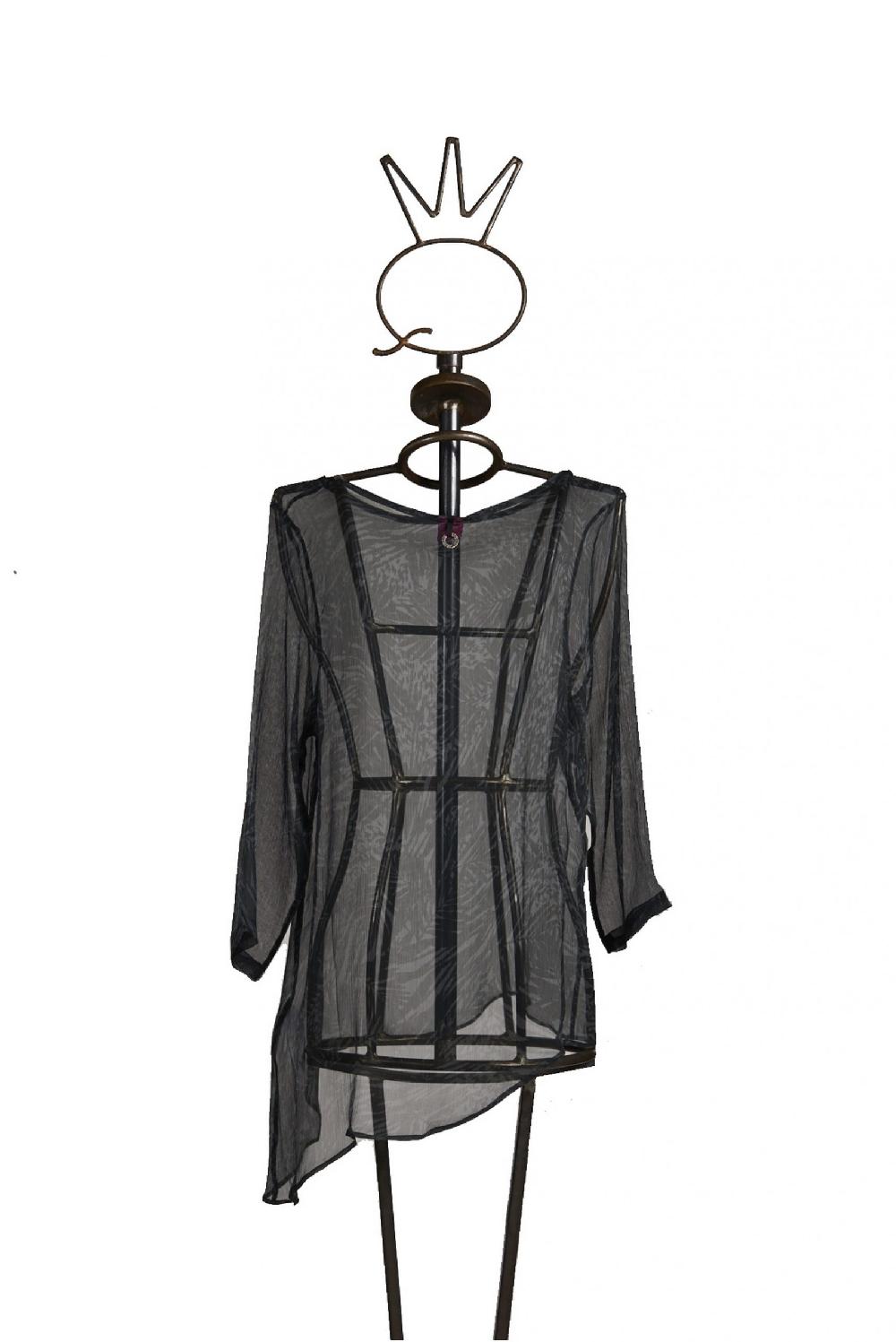 Save The Queen Blusa in seta con stampa foglie Qualità
