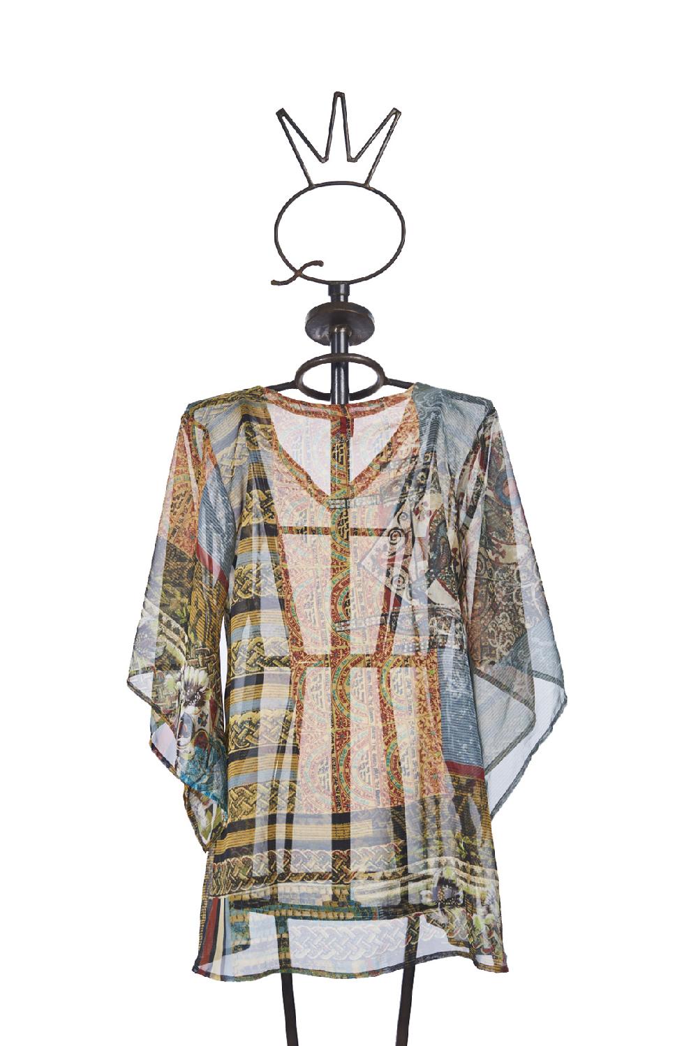 Save The Queen Blusa con stampa dedicata all’Africa Spedizione Gratuita