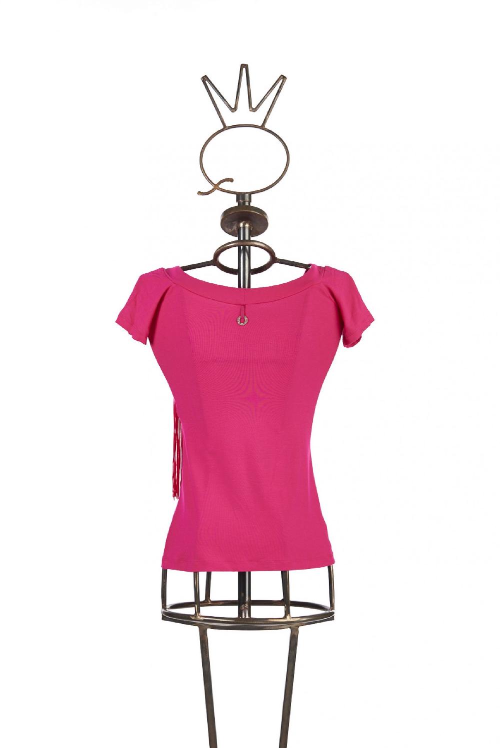 Save The Queen T-shirt fucsia con frange Promozione Limitata