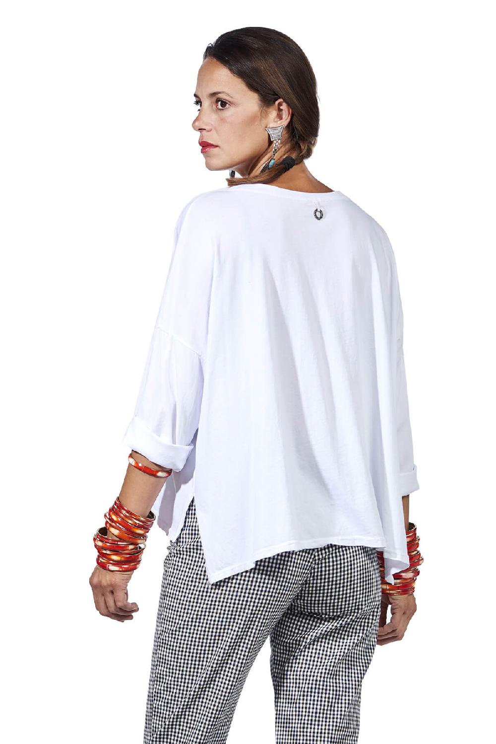 Save The Queen T-shirt bianca con ricamo applicato Shopping Online
