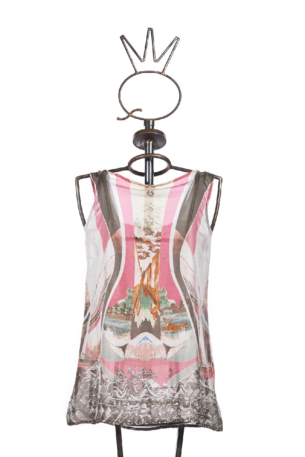 Save The Queen Top in seta e paillette In Vendita