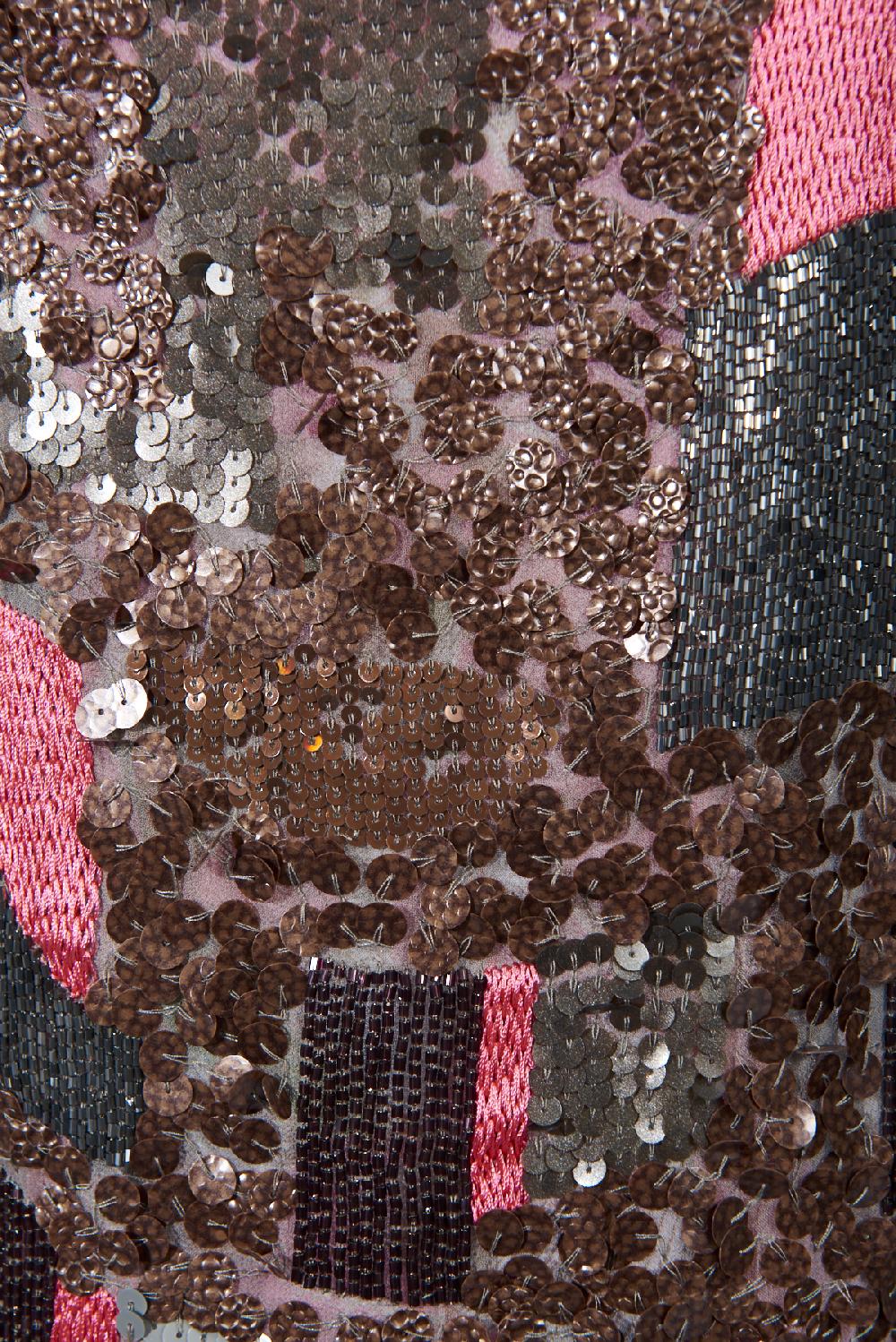 Save The Queen Top in seta e paillette In Vendita