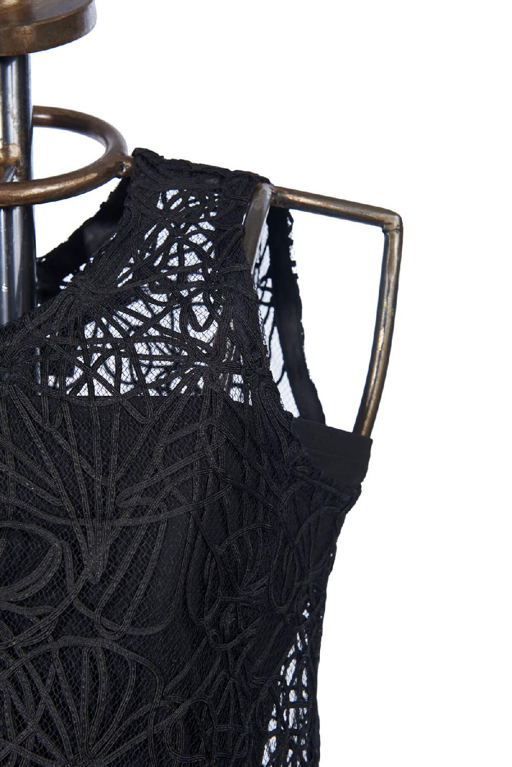 Save The Queen Top in pizzo nero con dettaglio in tessuto stampato Vendita Economica