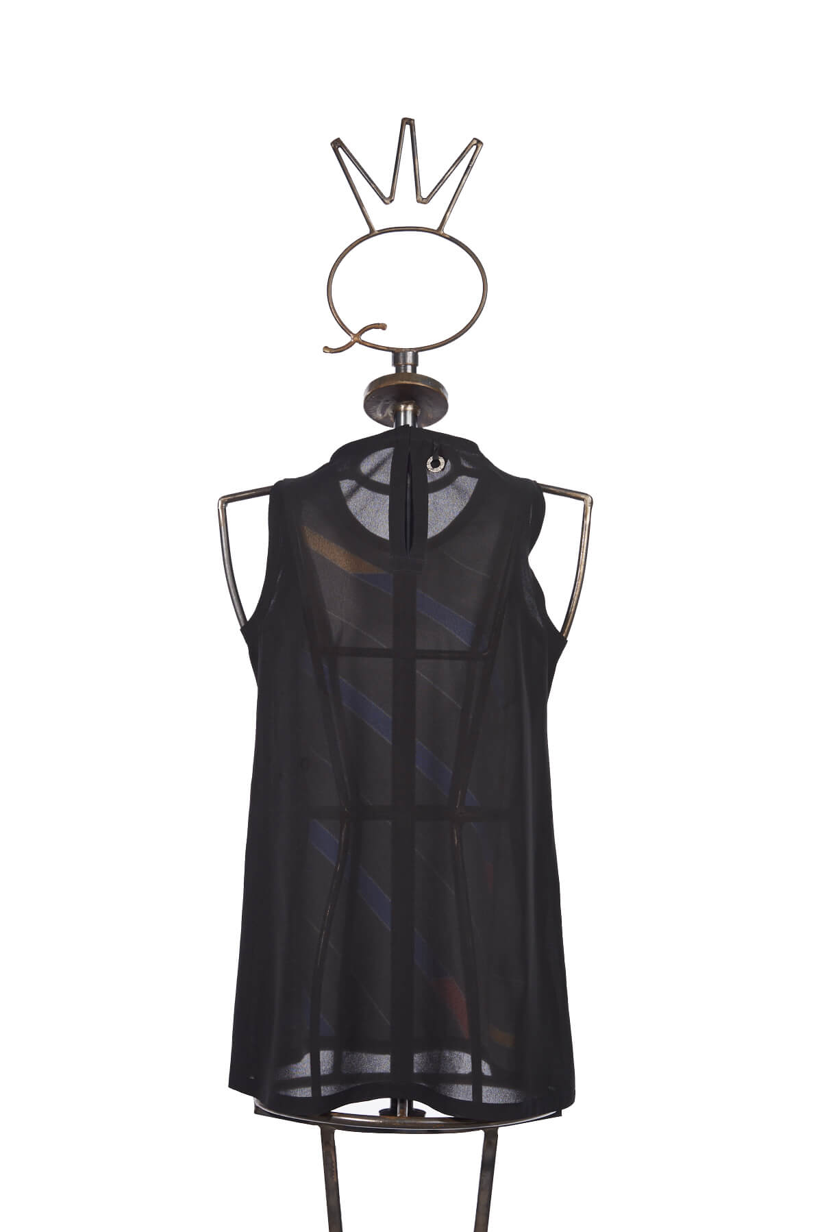 Save The Queen Top nero con righe colorate Saldi Di Fabbrica