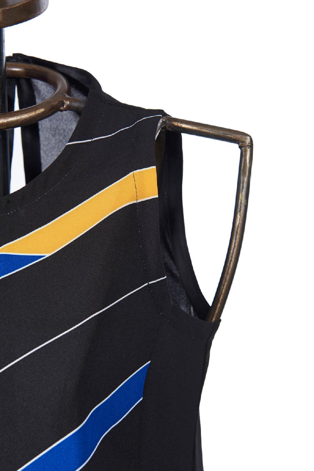 Save The Queen Top nero con righe colorate Saldi Di Fabbrica