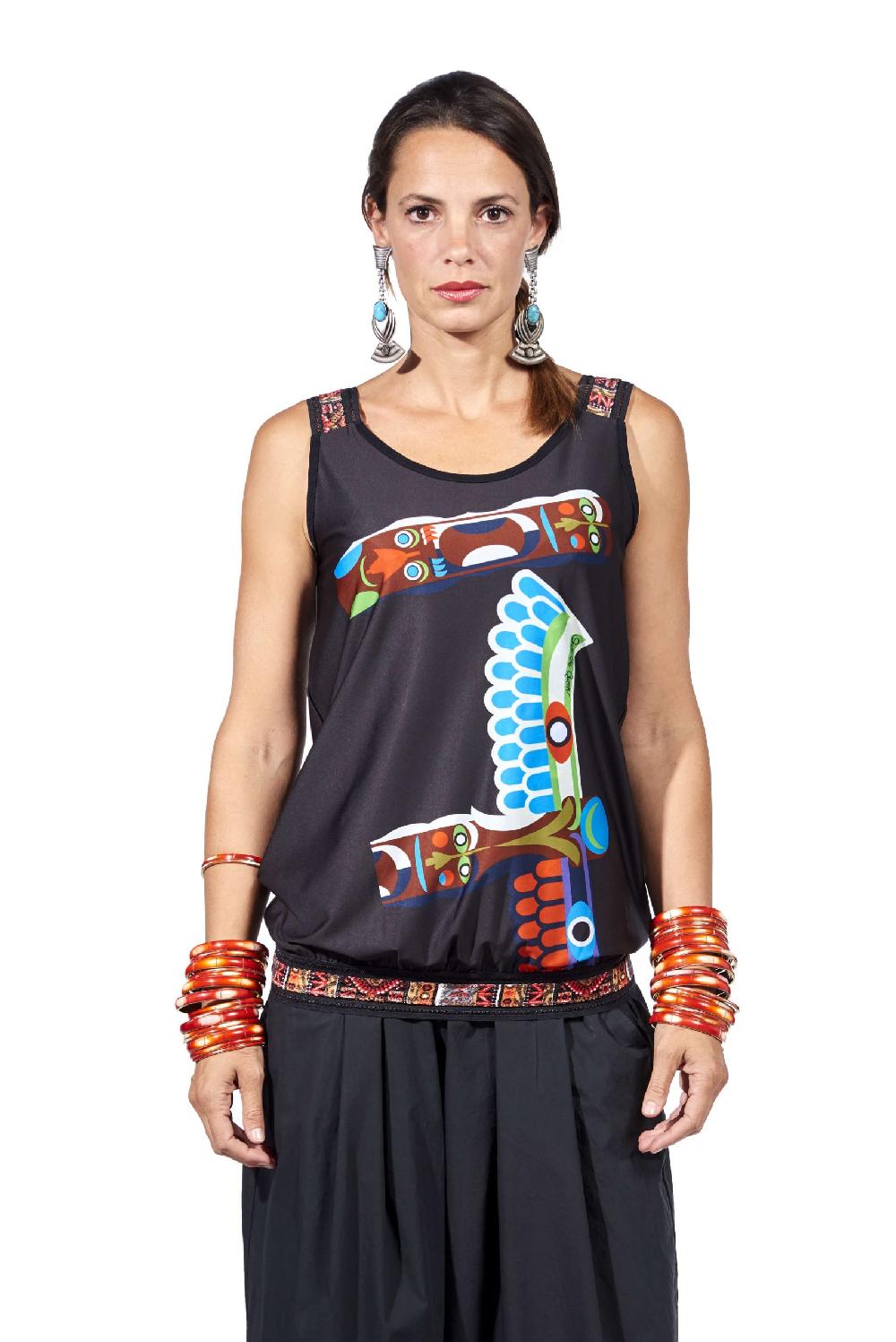 Save The Queen Top doubleface con stampe dedicate ai Totem indiani I Più Venduti