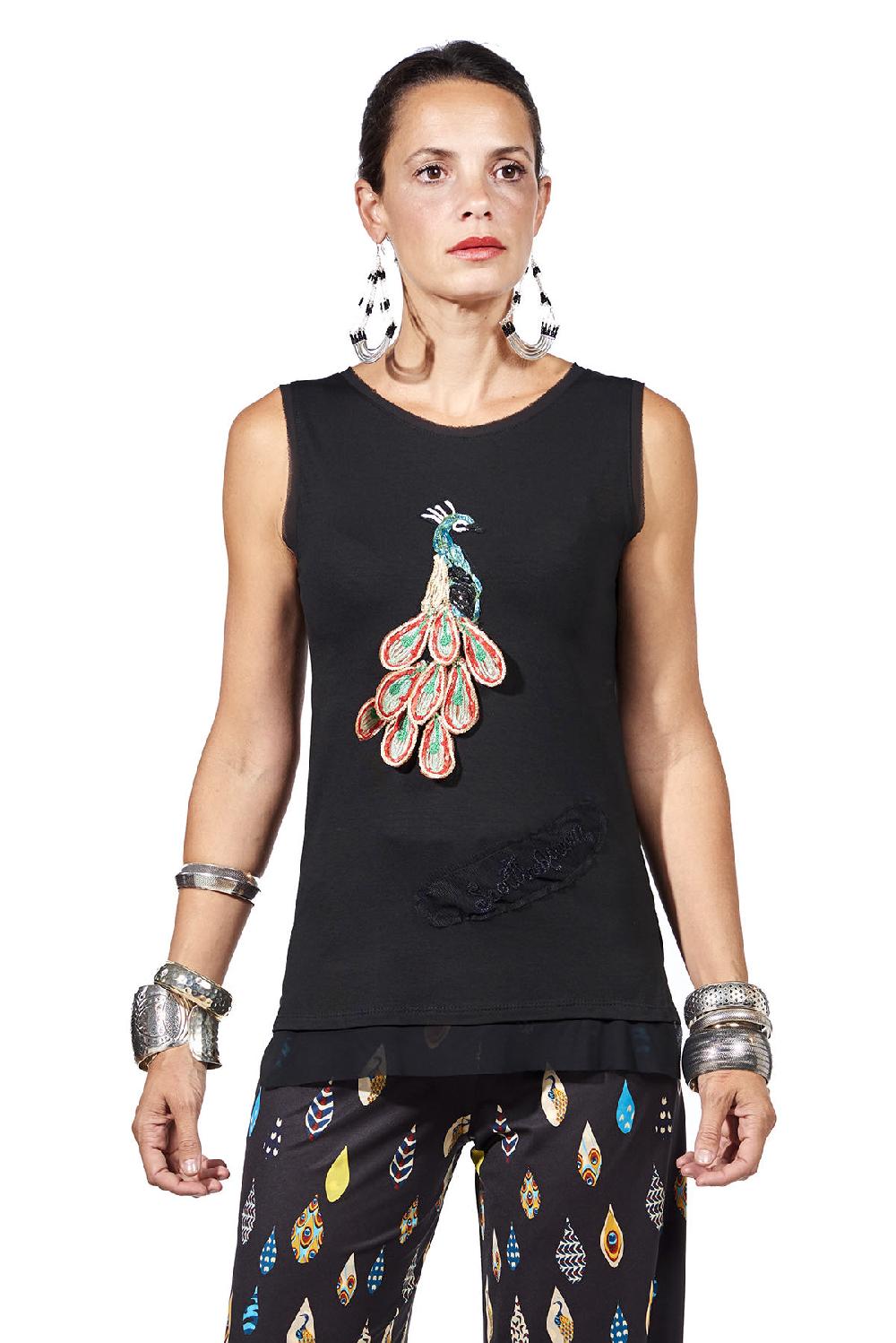 Save The Queen Top con ricamo pavone In Saldo