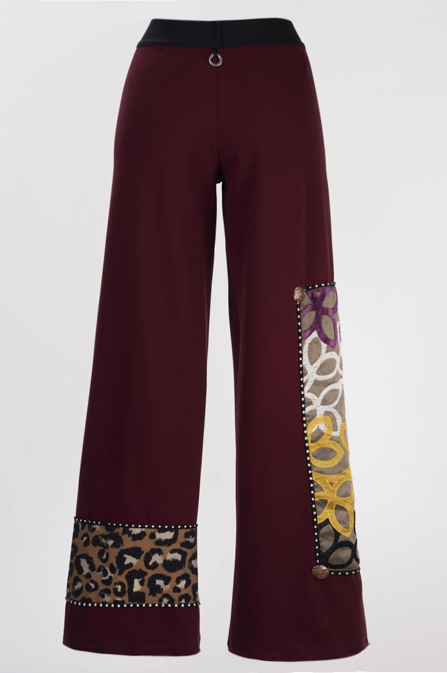 Save The Queen Pantalone largo bordeaux Offerta per la Festa della Mamma