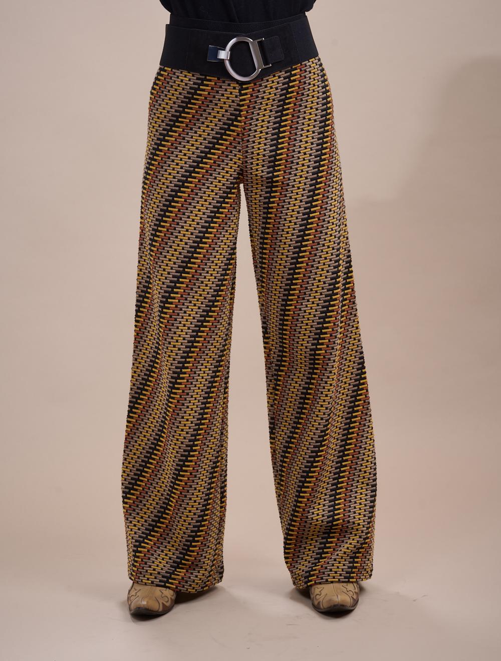 Save The Queen Pantalone palazzo in tessuto jacquard Offerta San Valentino