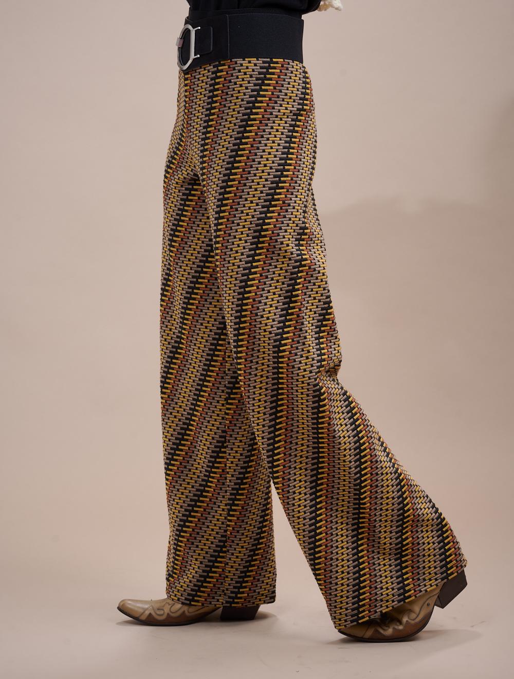 Save The Queen Pantalone palazzo in tessuto jacquard Offerta San Valentino