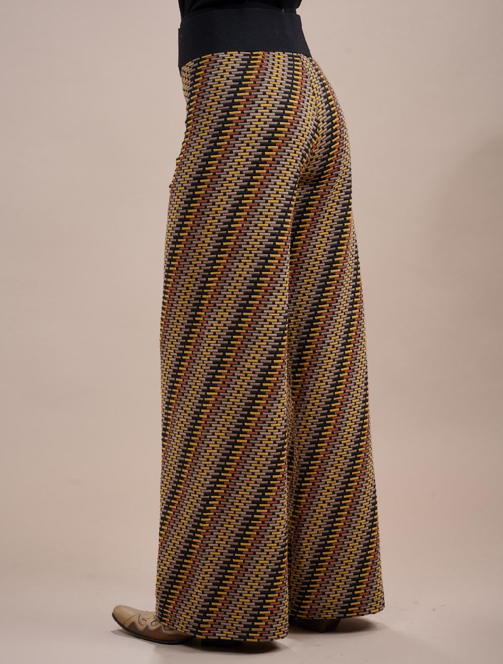 Save The Queen Pantalone palazzo in tessuto jacquard Offerta San Valentino