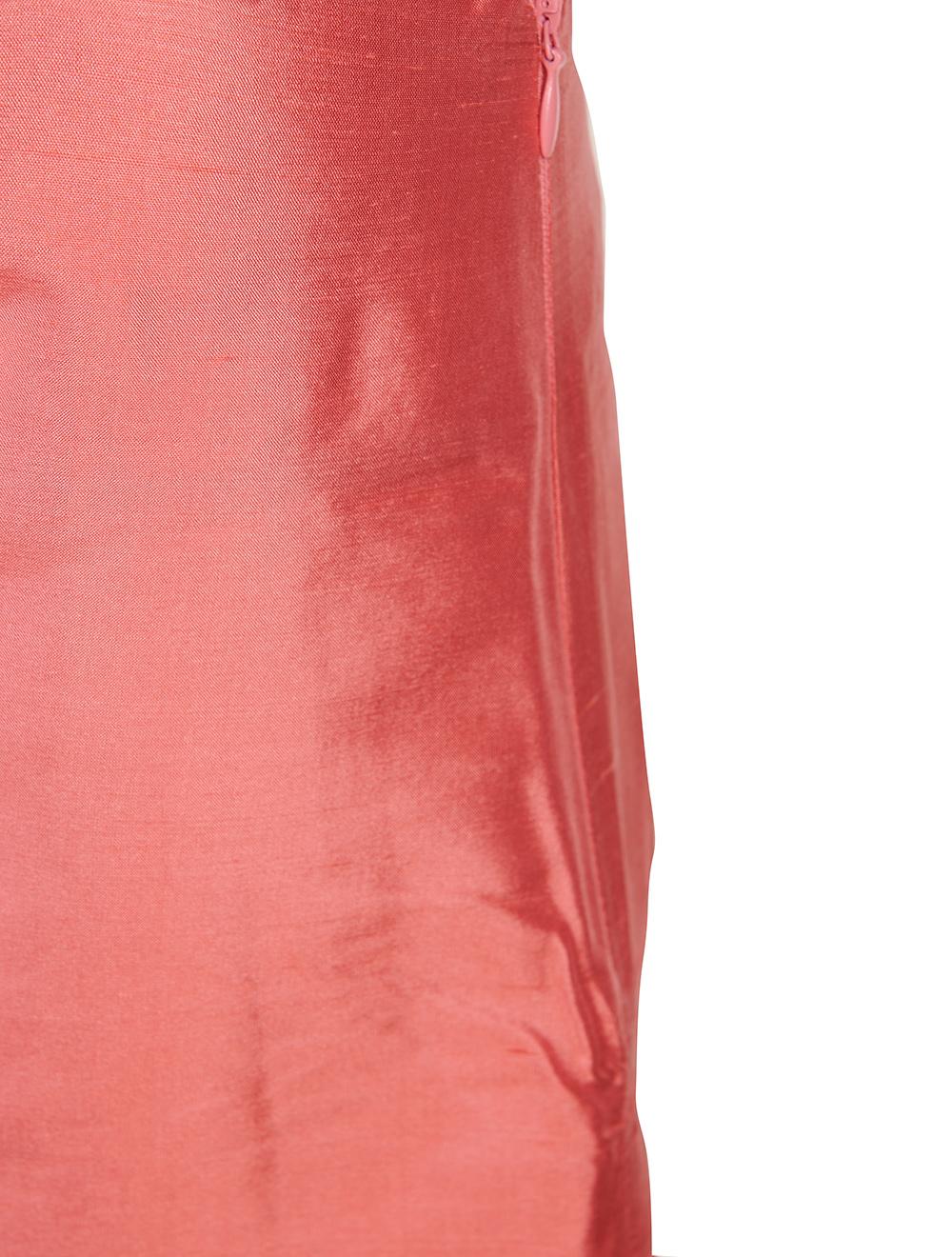 Save The Queen Pantalone in shantung di seta rosa corallo Offerta temporanea