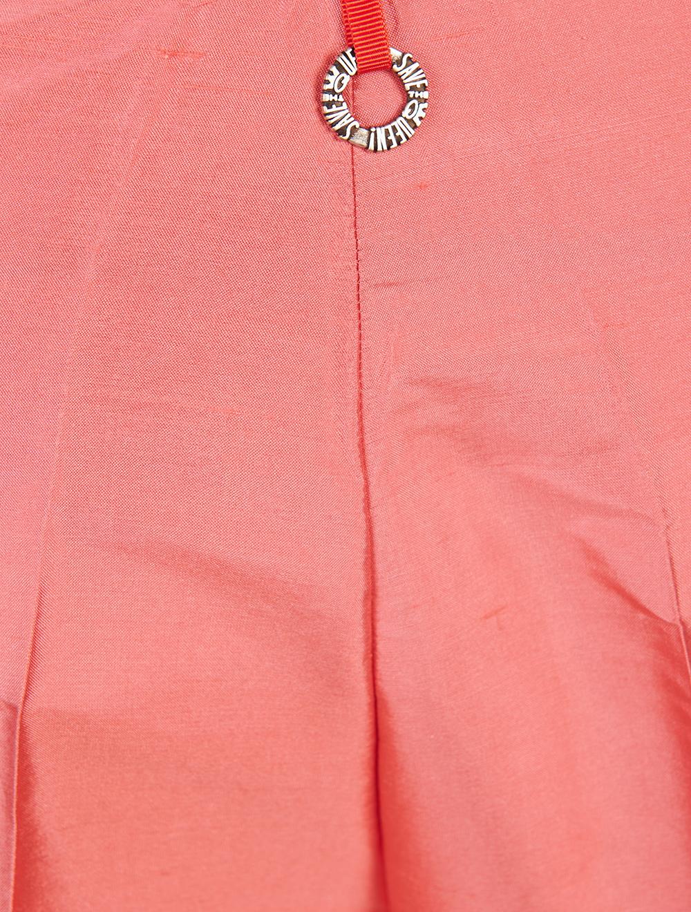 Save The Queen Pantalone in shantung di seta rosa corallo Offerta temporanea
