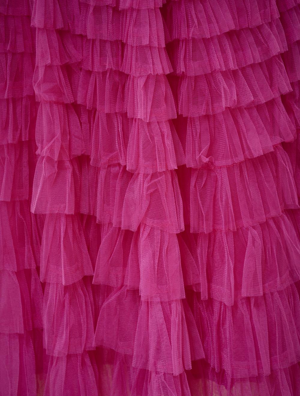 Save The Queen Gonna lunga a balze in tulle fuxia Lightning offer