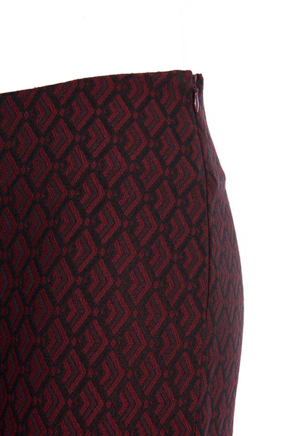 Save The Queen Pantaloni a sigaretta in tessuto jacquard nero e viola ACQUISTA ORA
