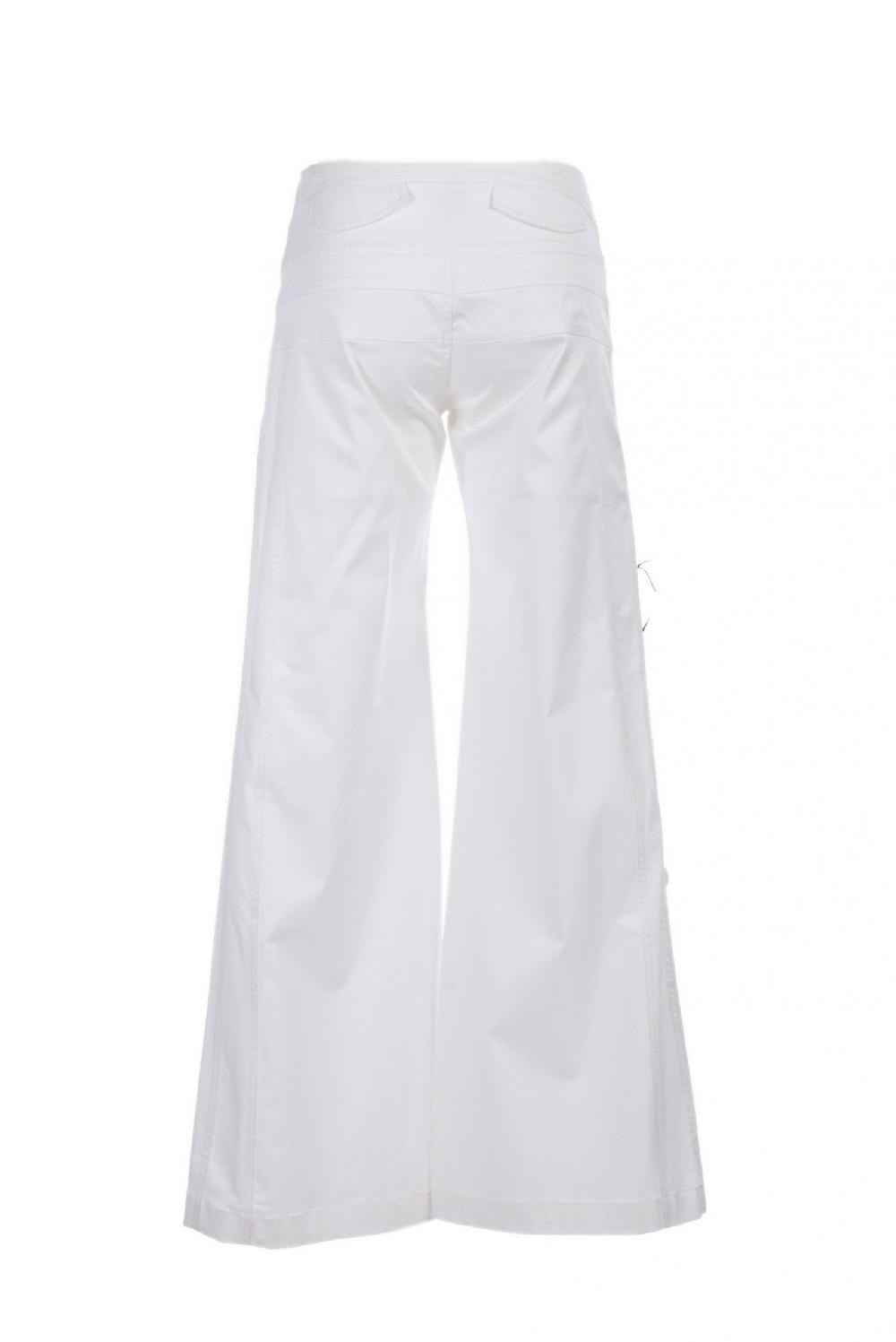 Save The Queen Pantaloni bianchi in cotone con ricami Promozione temporanea