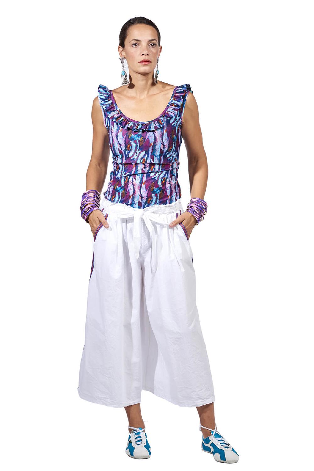 Save The Queen Pantaloni in cotone bianco Fino al 50% di sconto