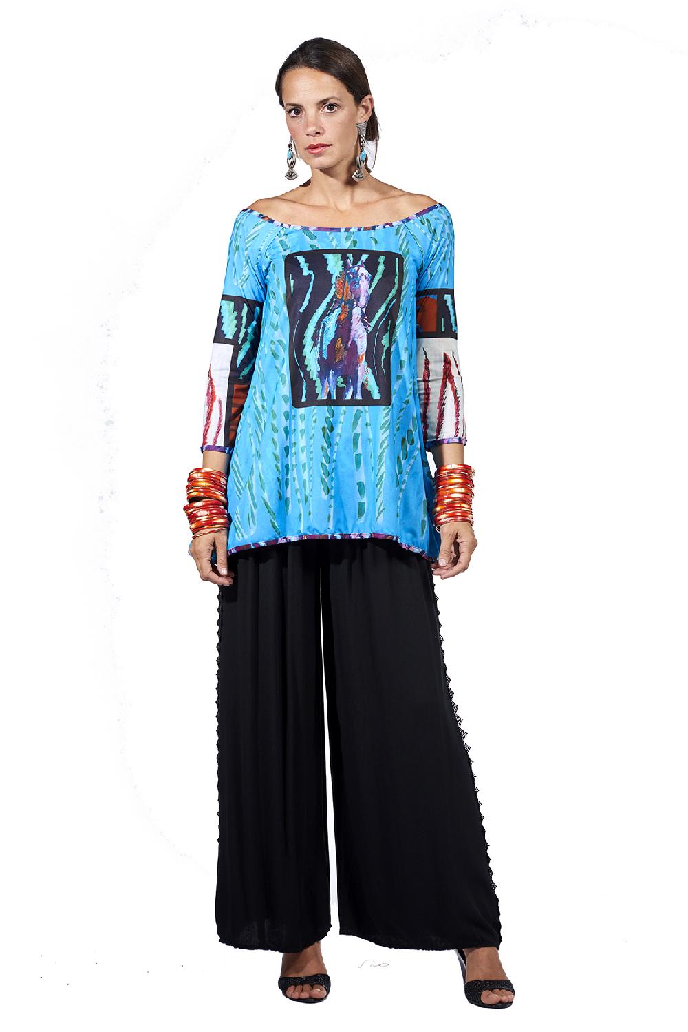 Save The Queen Pantaloni in cotone nero con dettaglio in passamaneria Fino al 65% di sconto