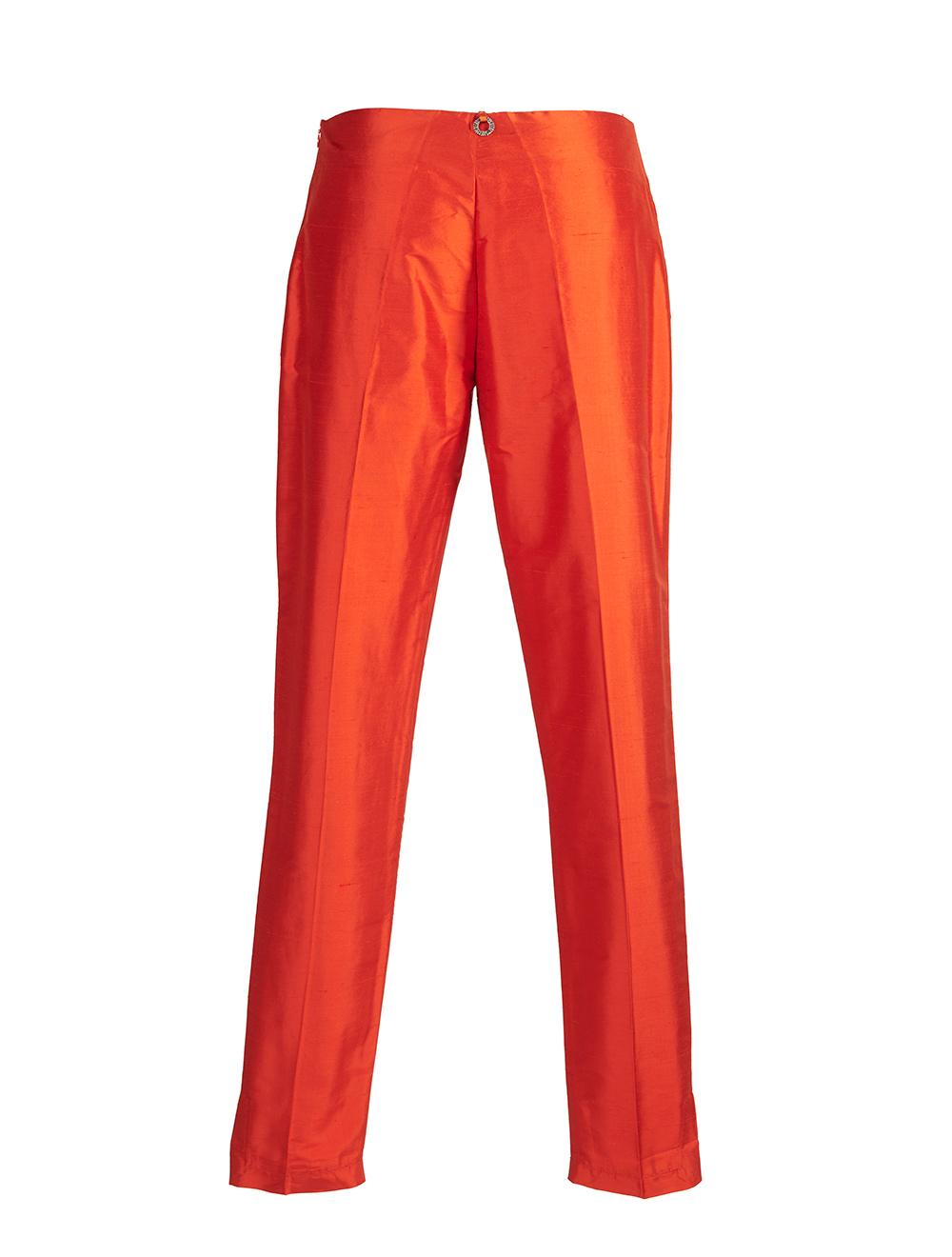 Save The Queen Pantalone in shantung di seta rossa Offerta speciale della fabbrica