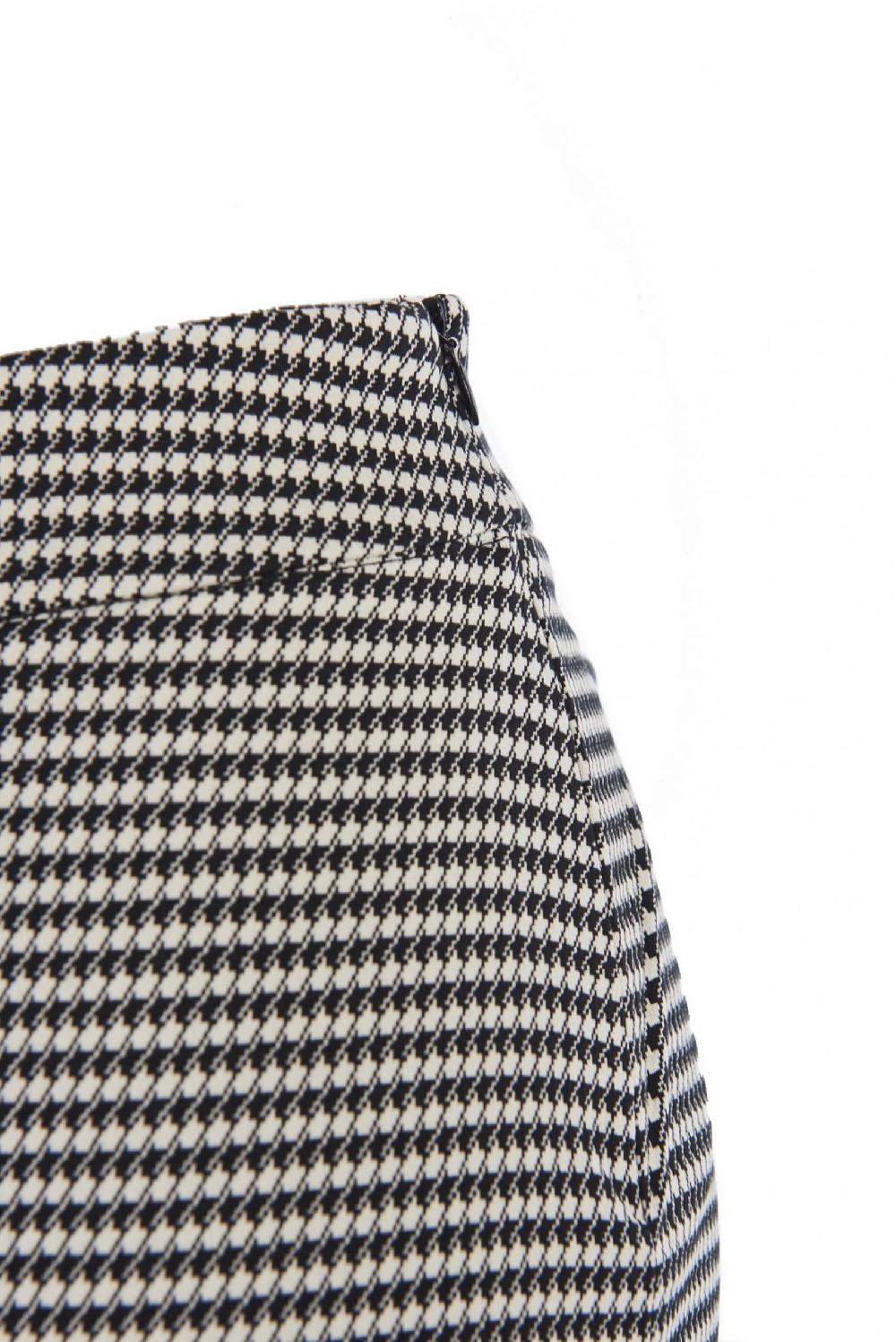 Save The Queen Pantaloni jacquard a pied de poule bianco e nero 50% di sconto con spedizione gratuita
