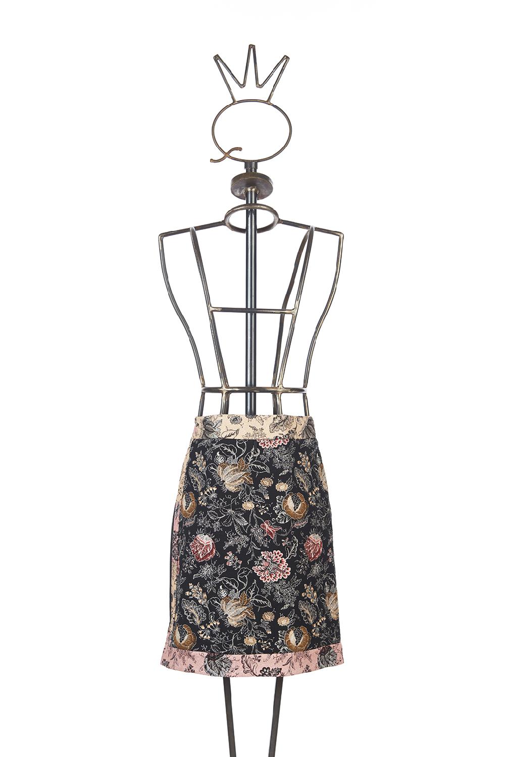Save The Queen gonna corta in tessuto jacquard floreale Limitato a 3 giorni